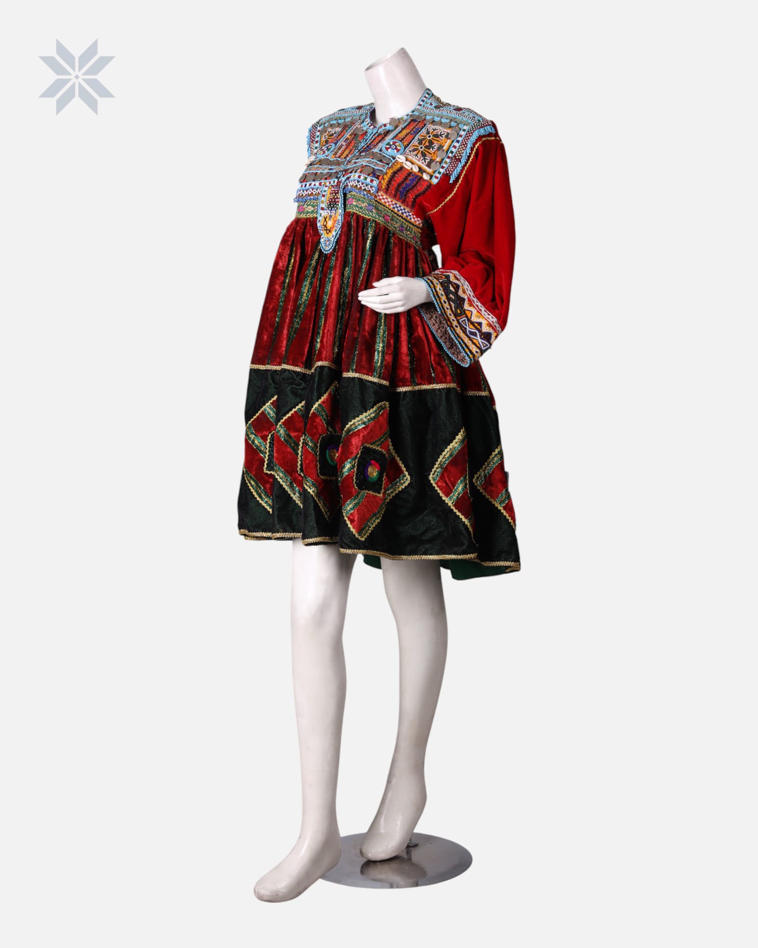 Traditional Afghan Ghand Dress with Handcrafted Embroidery