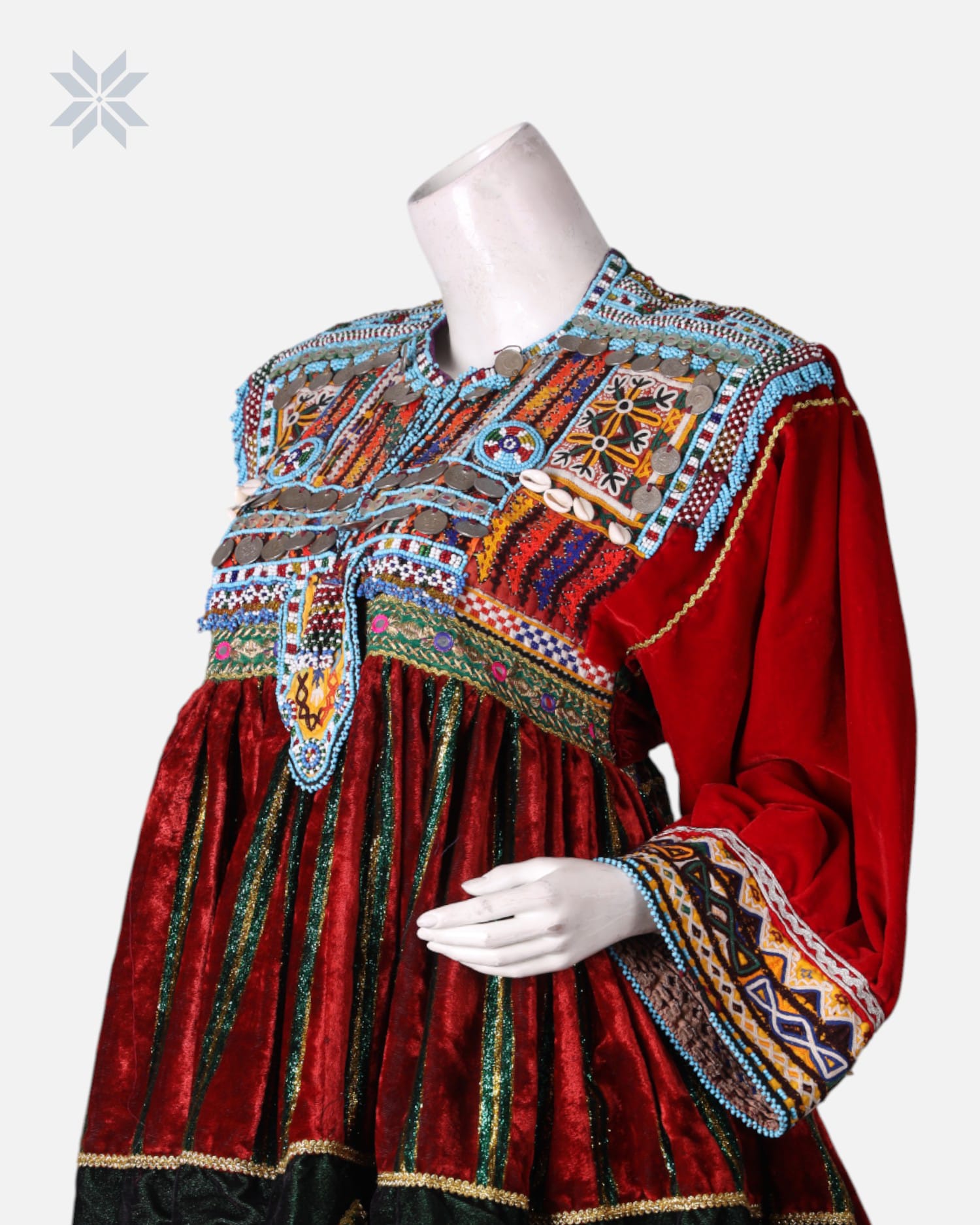 Traditional Afghan Ghand Dress with Handcrafted Embroidery