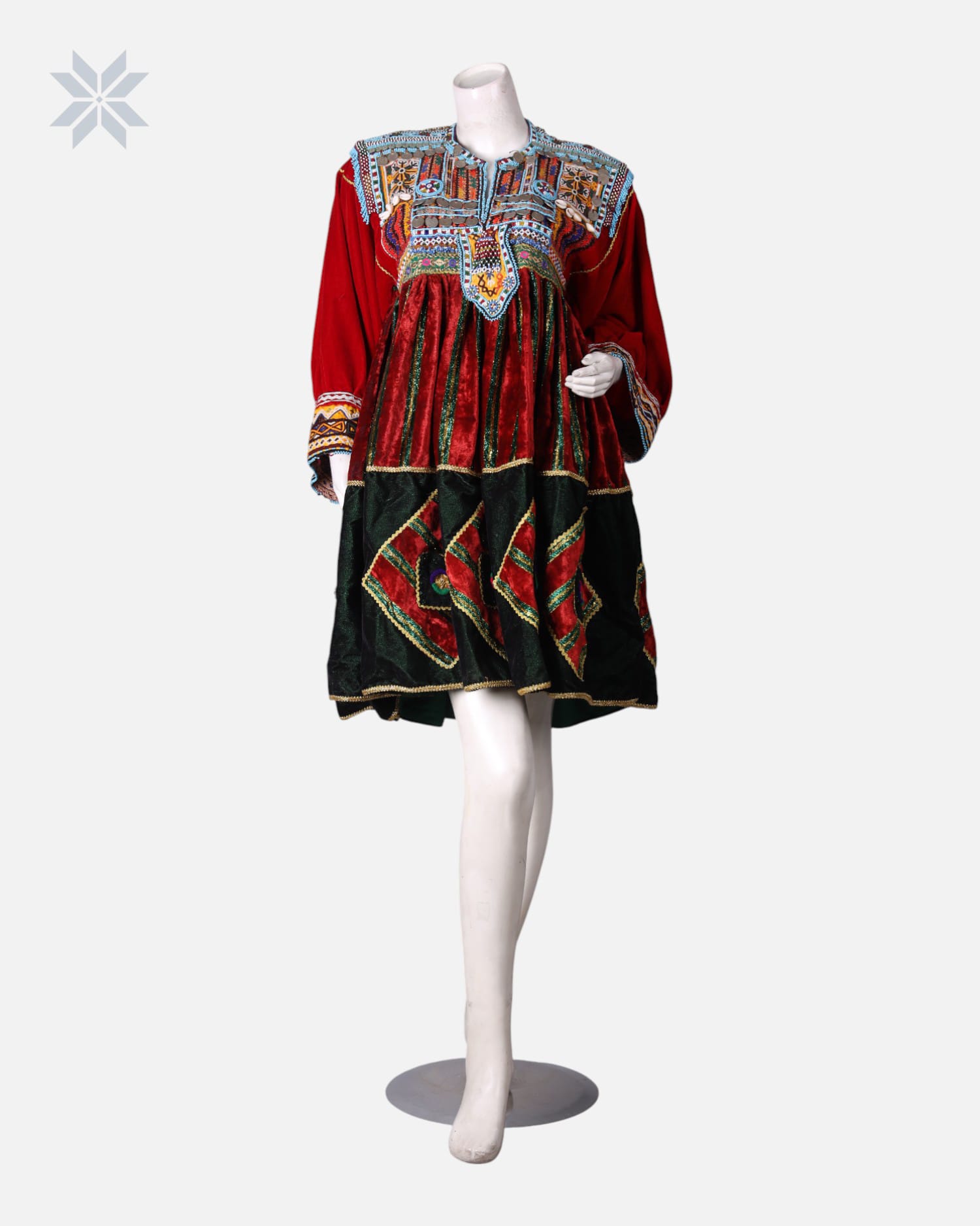 Traditional Afghan Ghand Dress with Handcrafted Embroidery