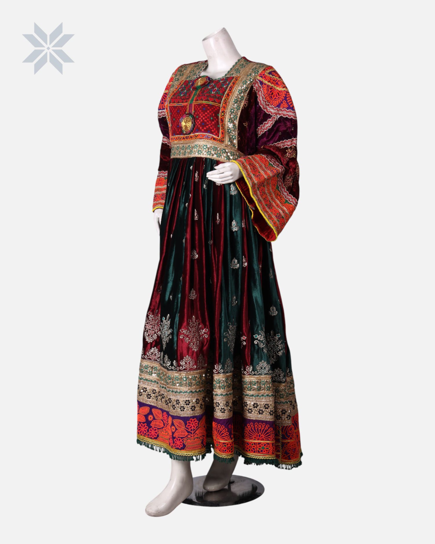 Handmade Ghand Afghani Velvet Dress
