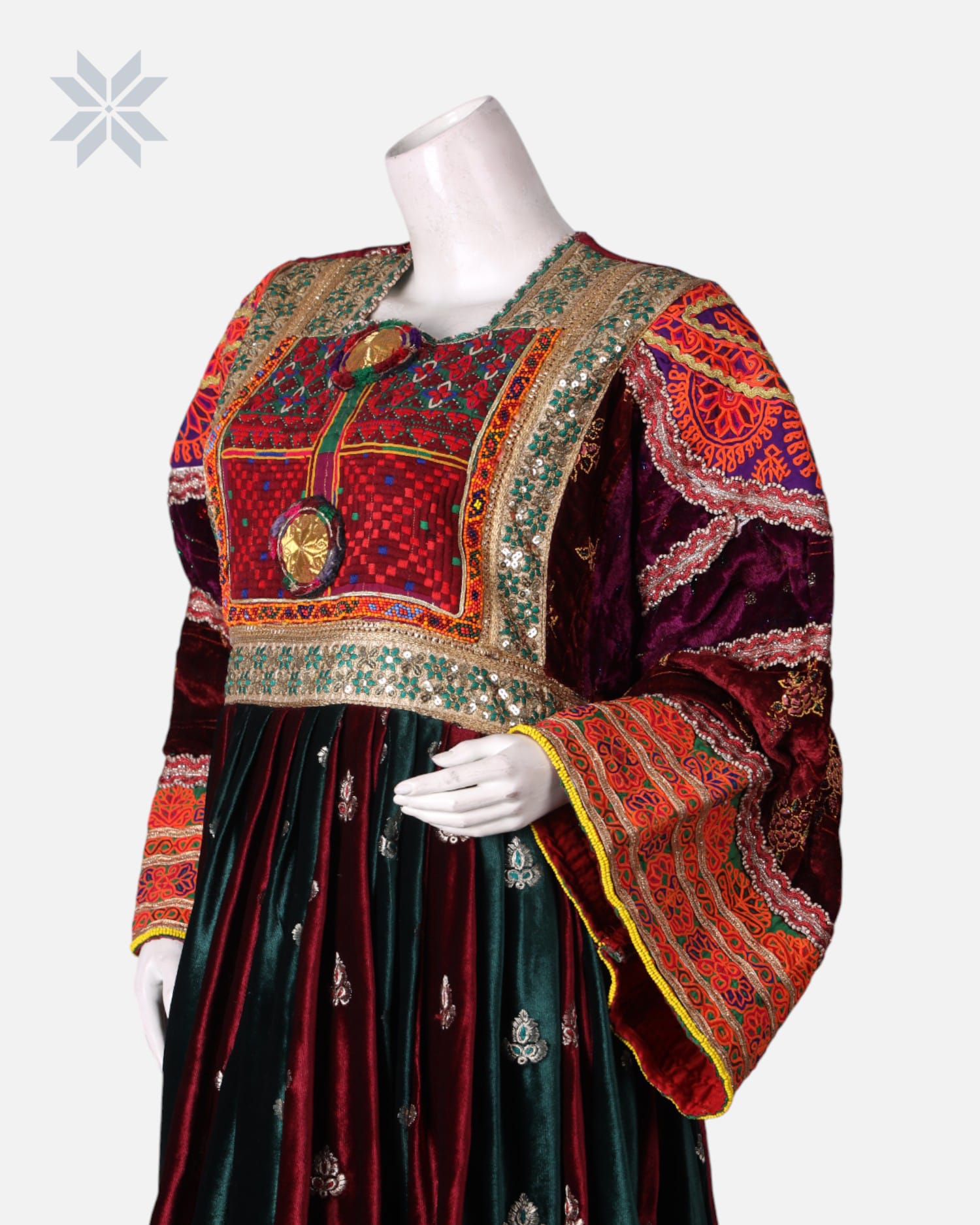 Handmade Ghand Afghani Velvet Dress