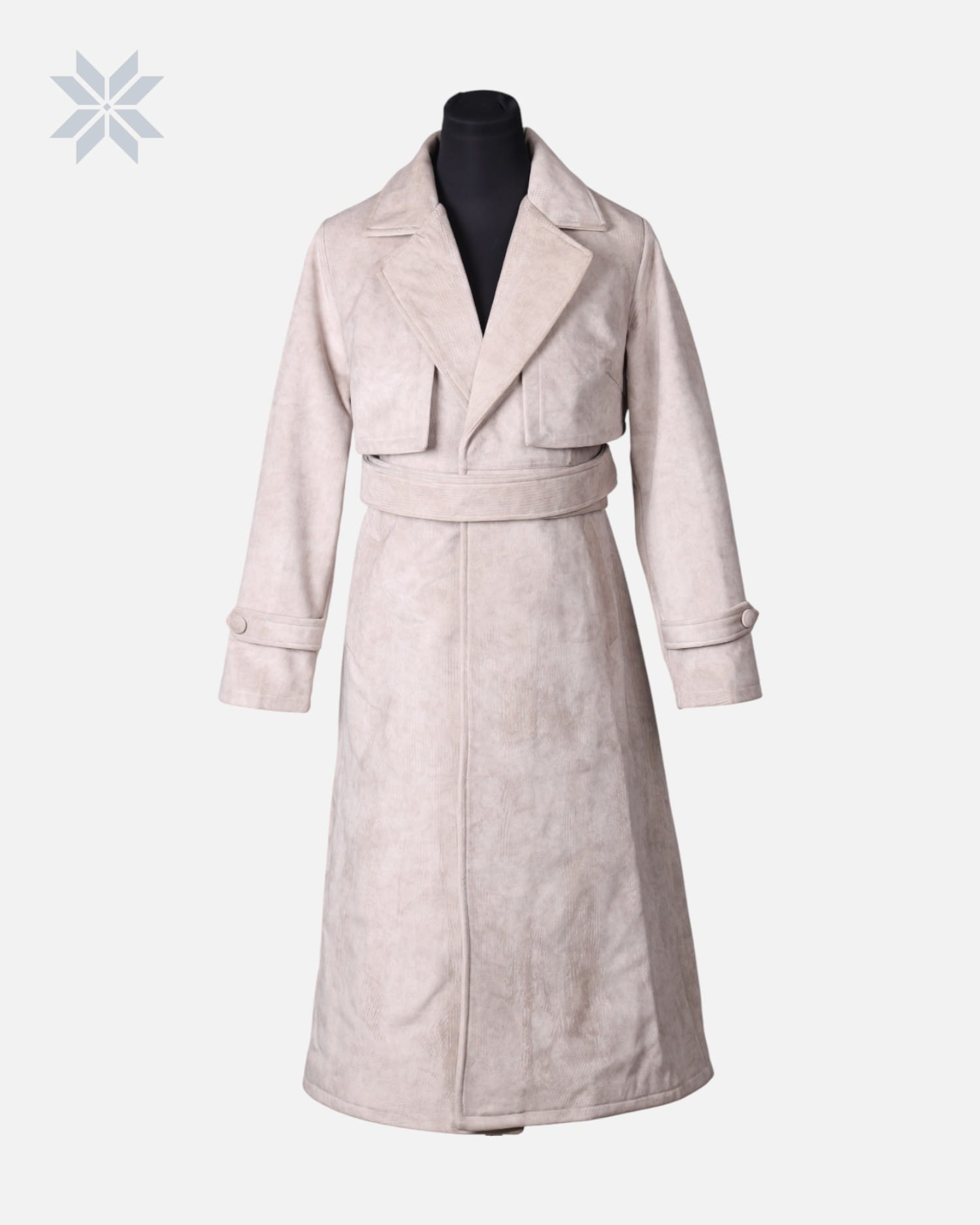 Classic Women’s Suede Long Coat Handmade