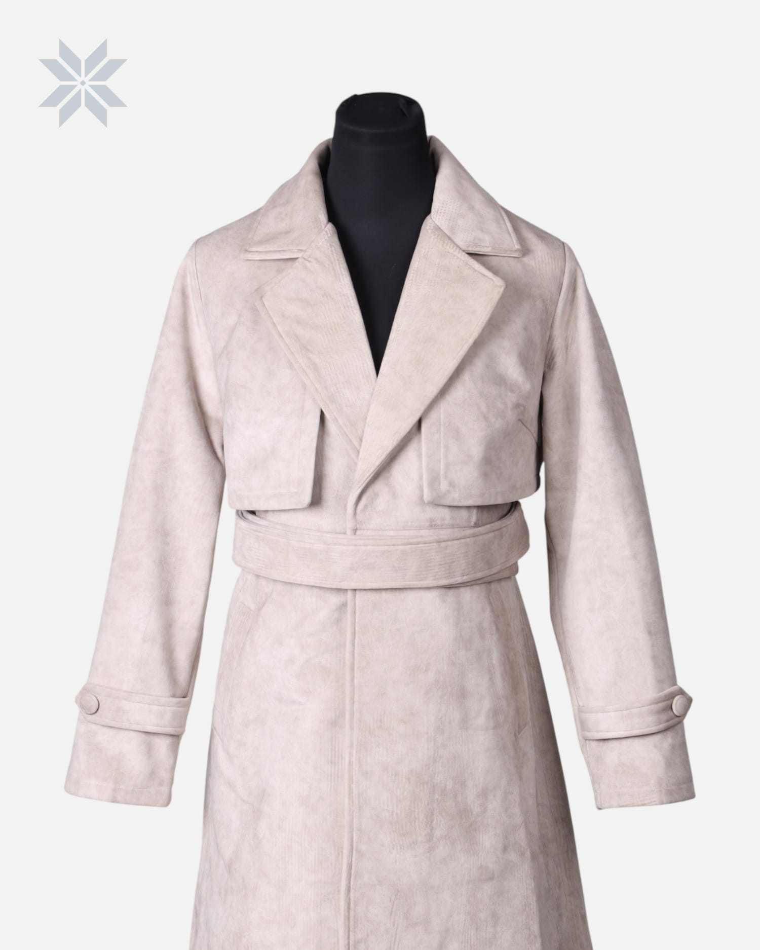 Classic Women’s Suede Long Coat Handmade