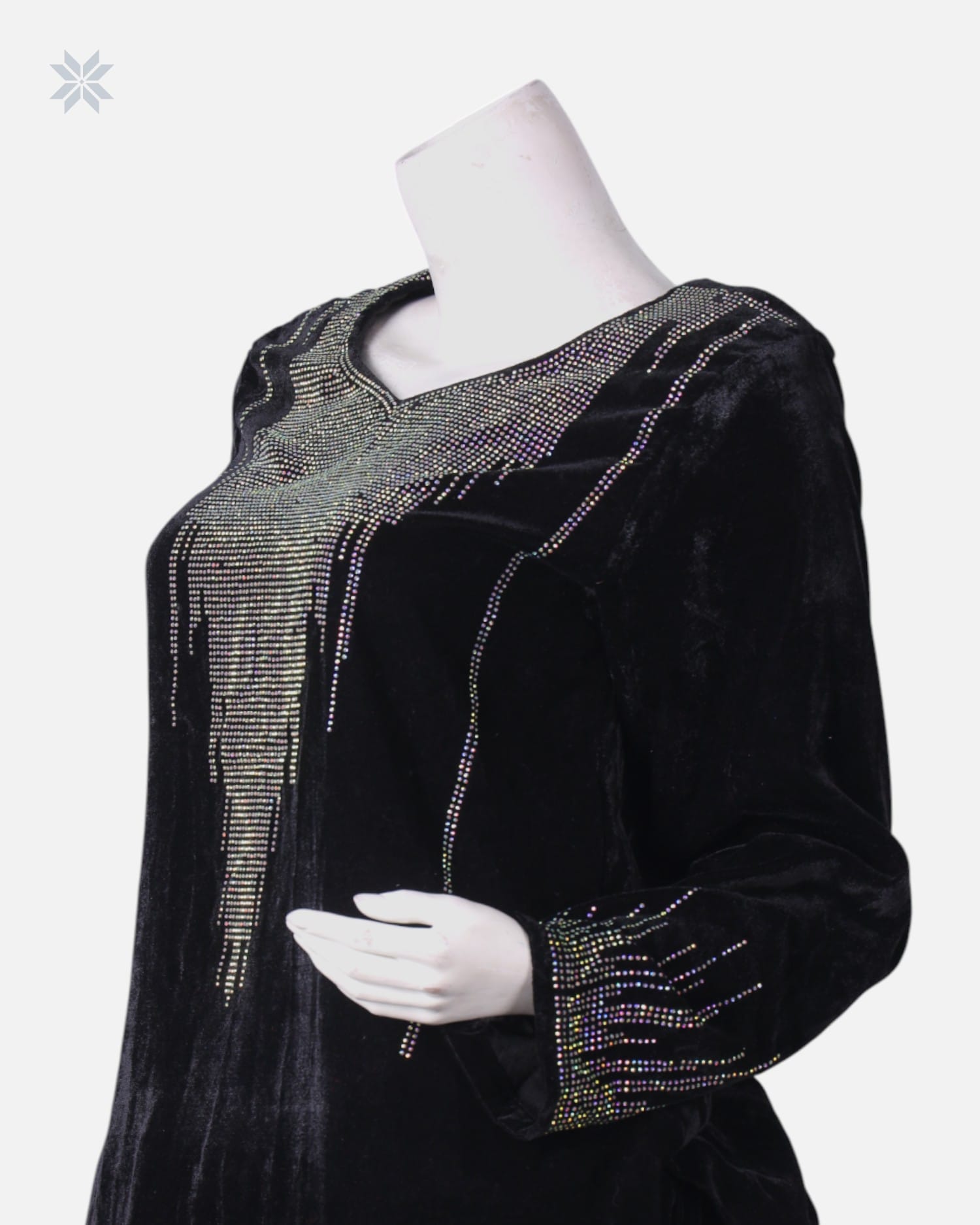 Black Handmade Panjabi With Shawl