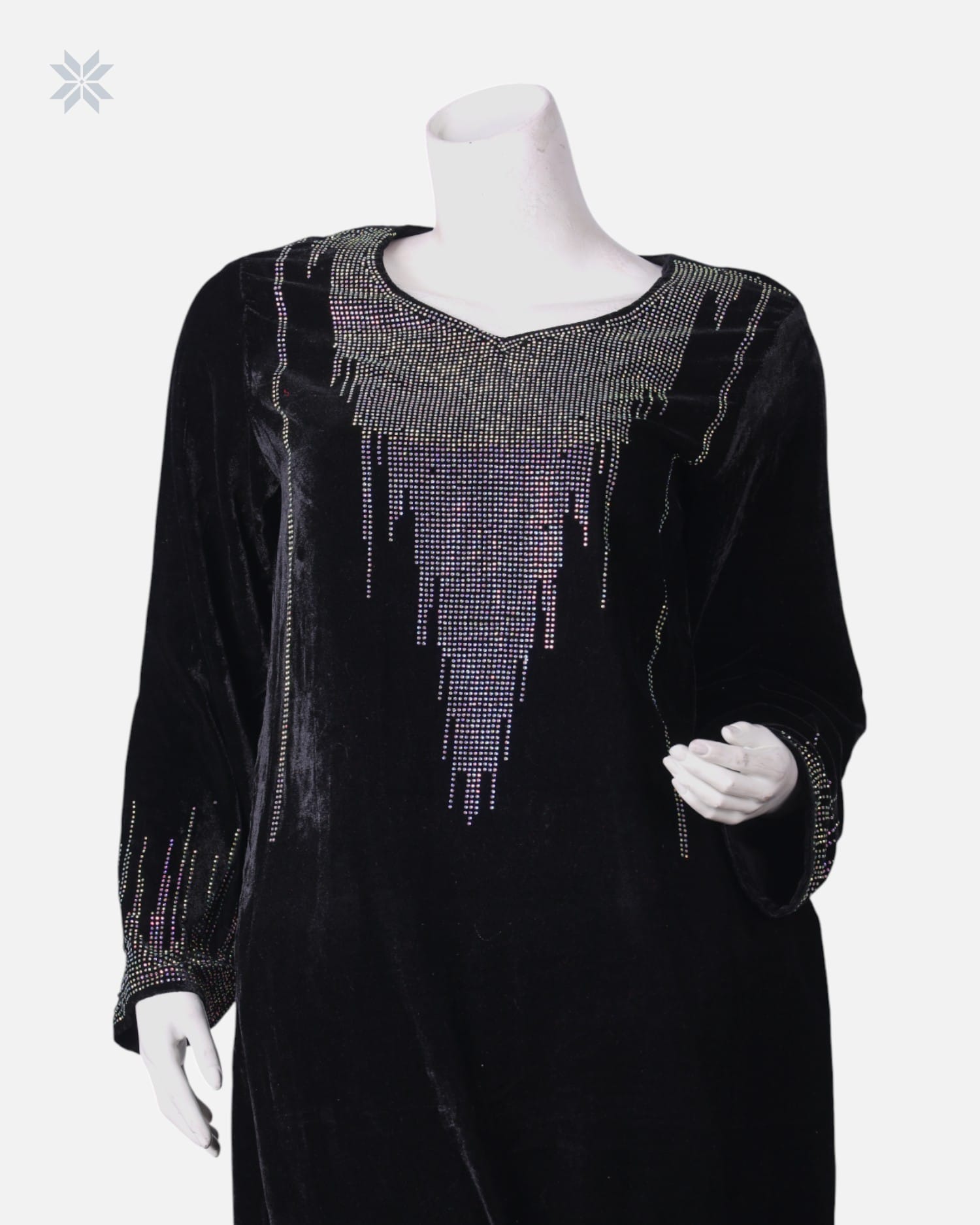 Black Handmade Panjabi With Shawl