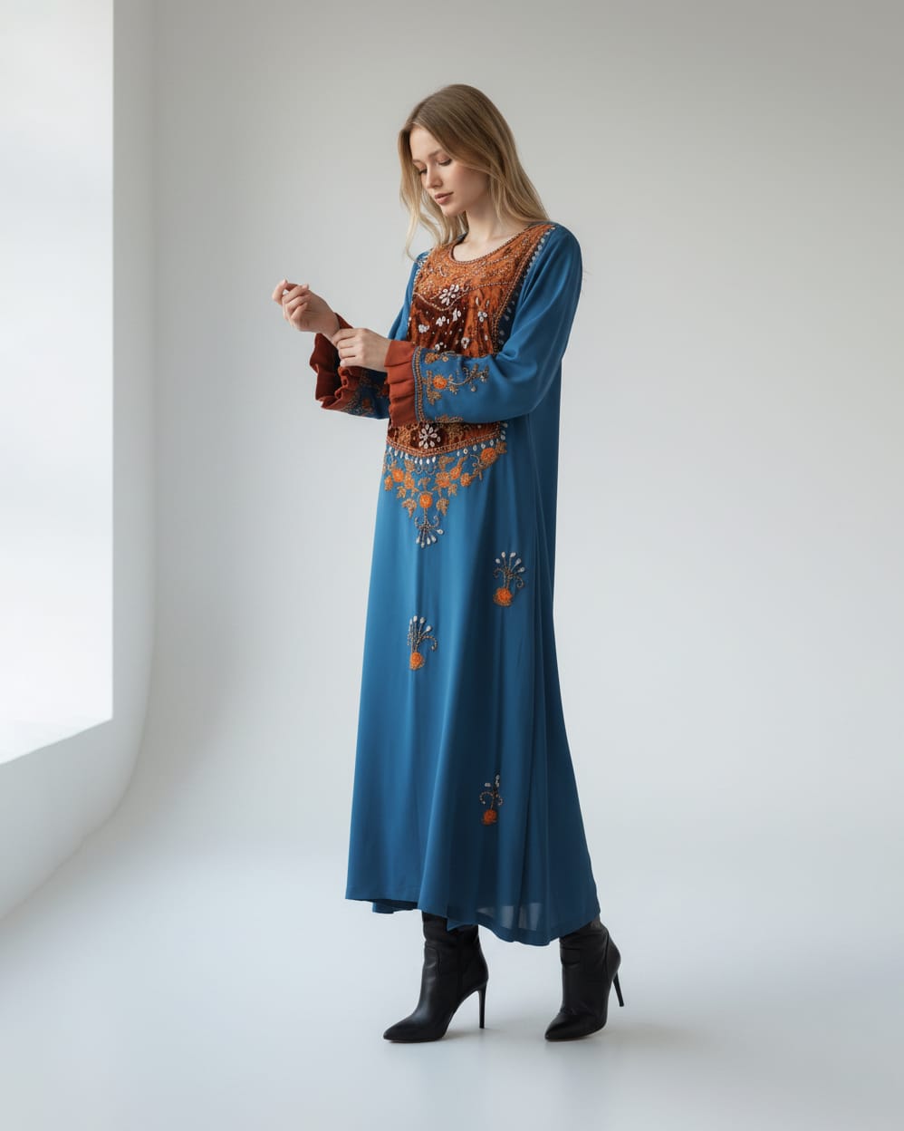 Arabic Long Dress with Beadwork