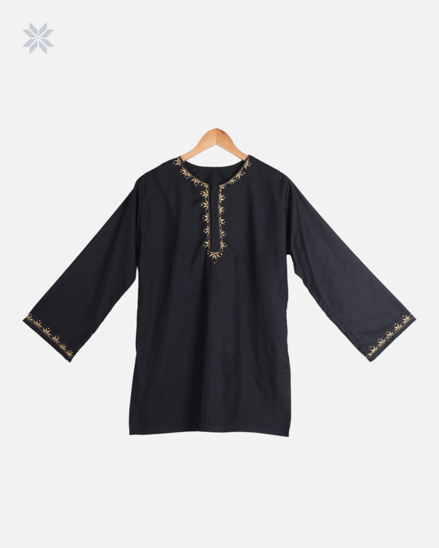 Handmade Embroidered Black Top Handmade Khamaki