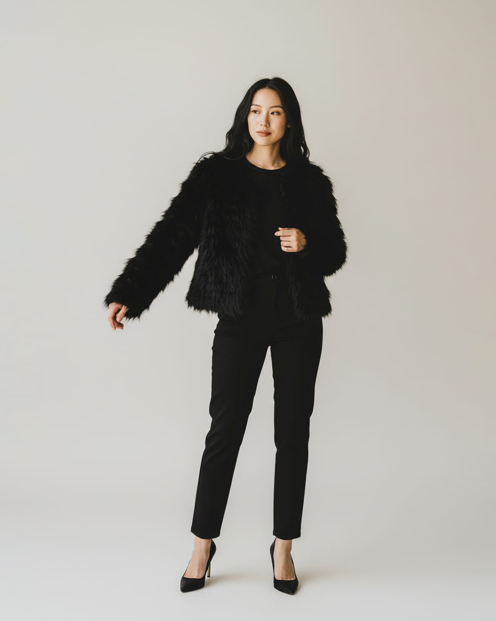 Black Faux Fur Jacket