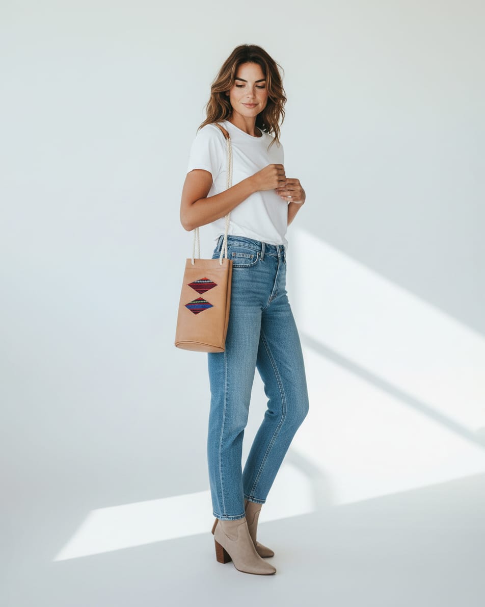 Leather Embroidered Bag Afghan Embroidery