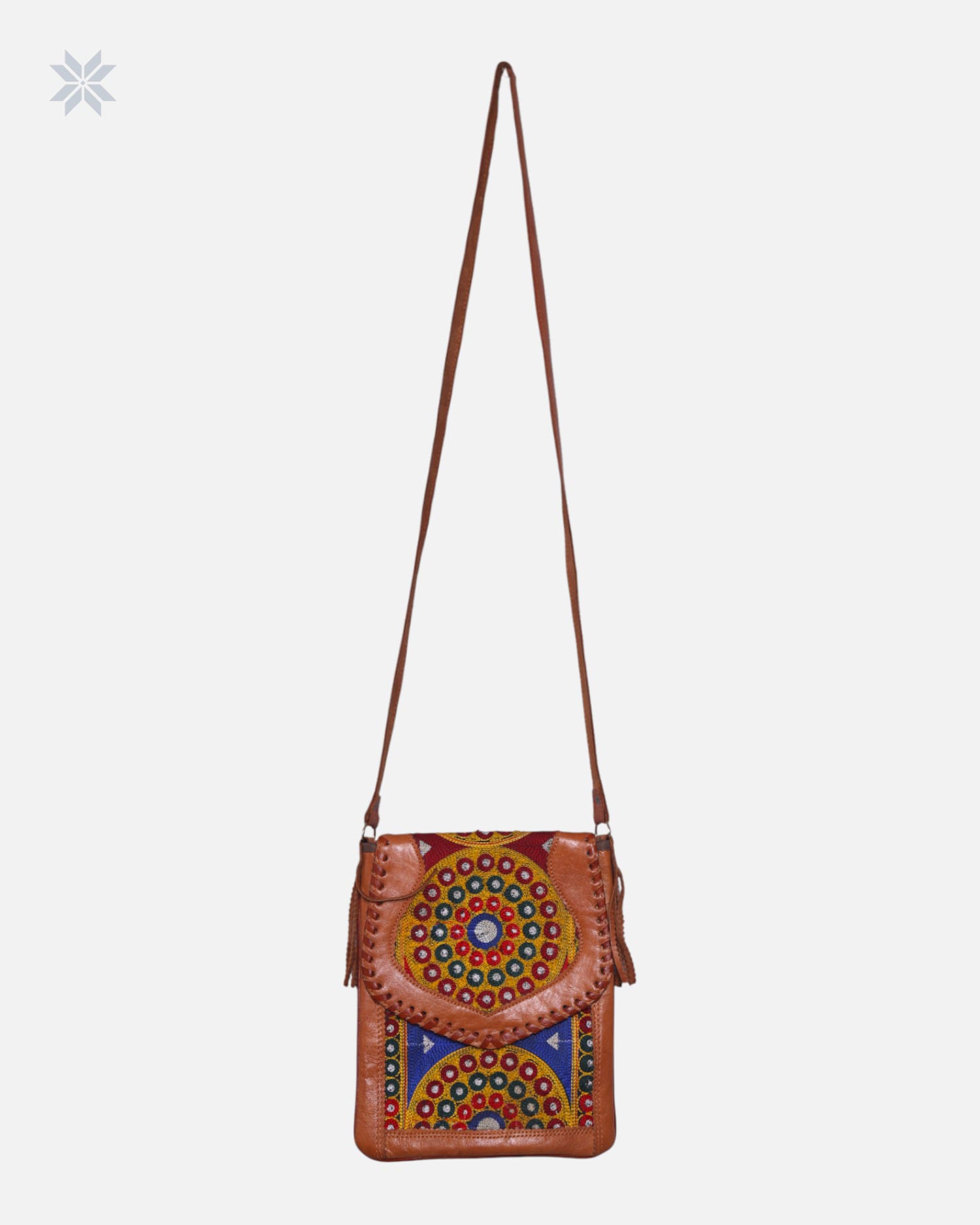 Shani Hand Embroidered Leather Tablet Bag