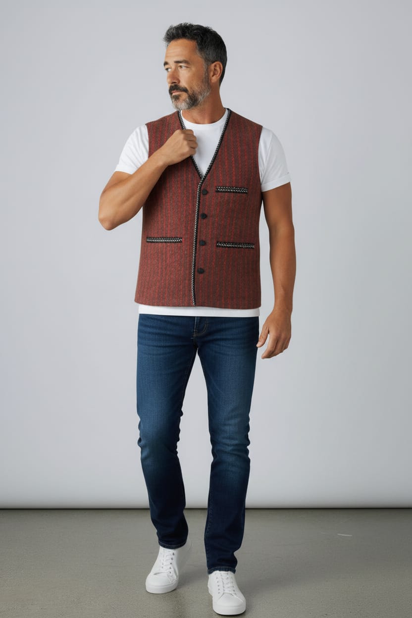 Handmade Afghan Men's Vest