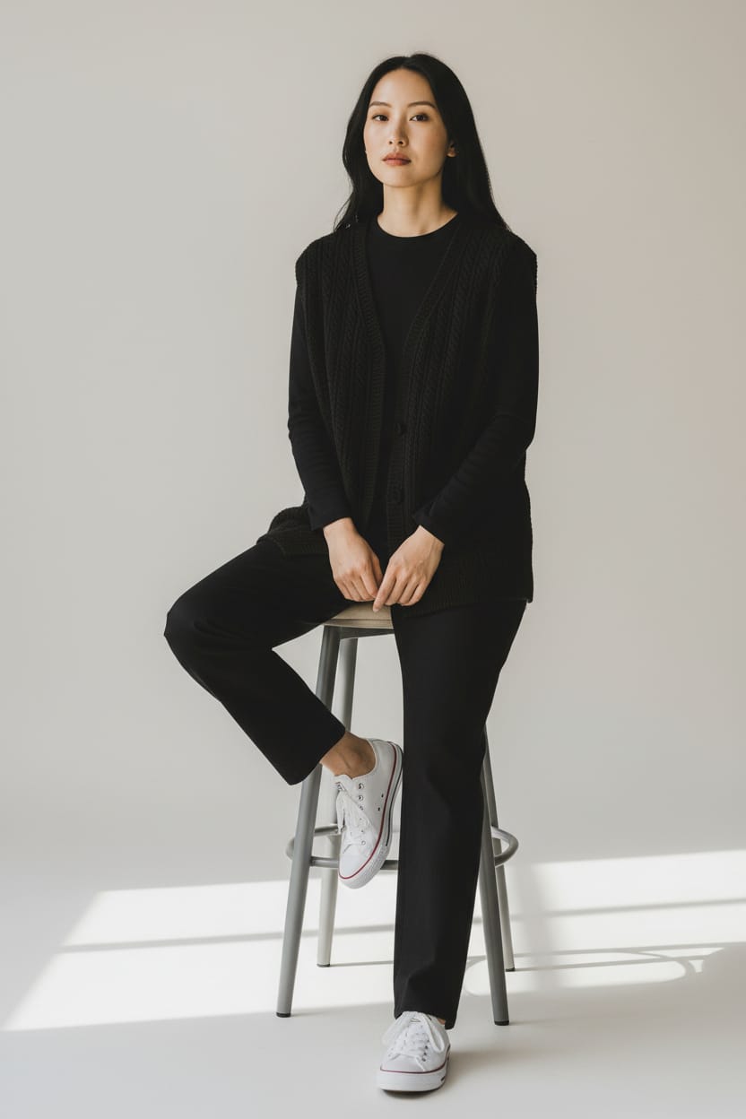 Jacket for Women | Handmade Black Wool Sleeveless Jacket Vest
