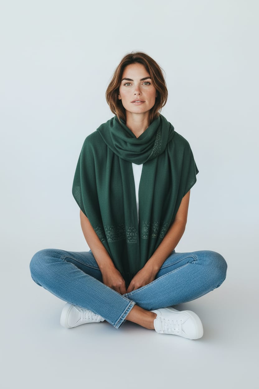 Handcrafted Women’s Embroidered Scarf