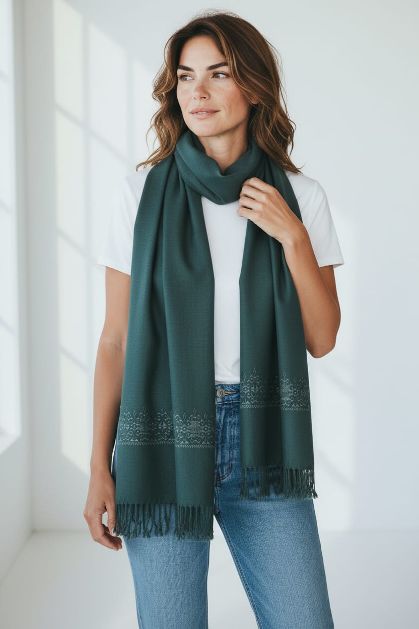 Handcrafted Women’s Embroidered Scarf