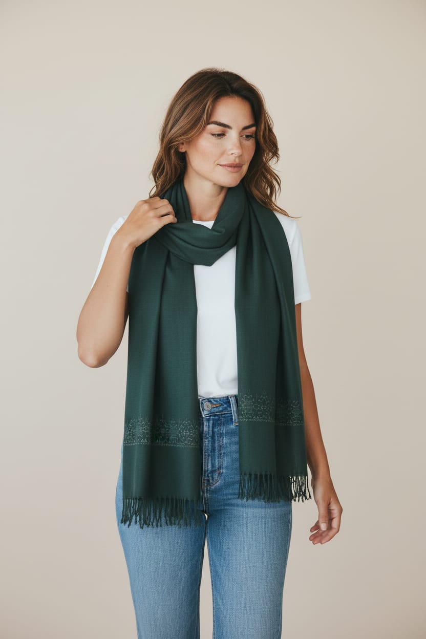 Handcrafted Women’s Embroidered Scarf