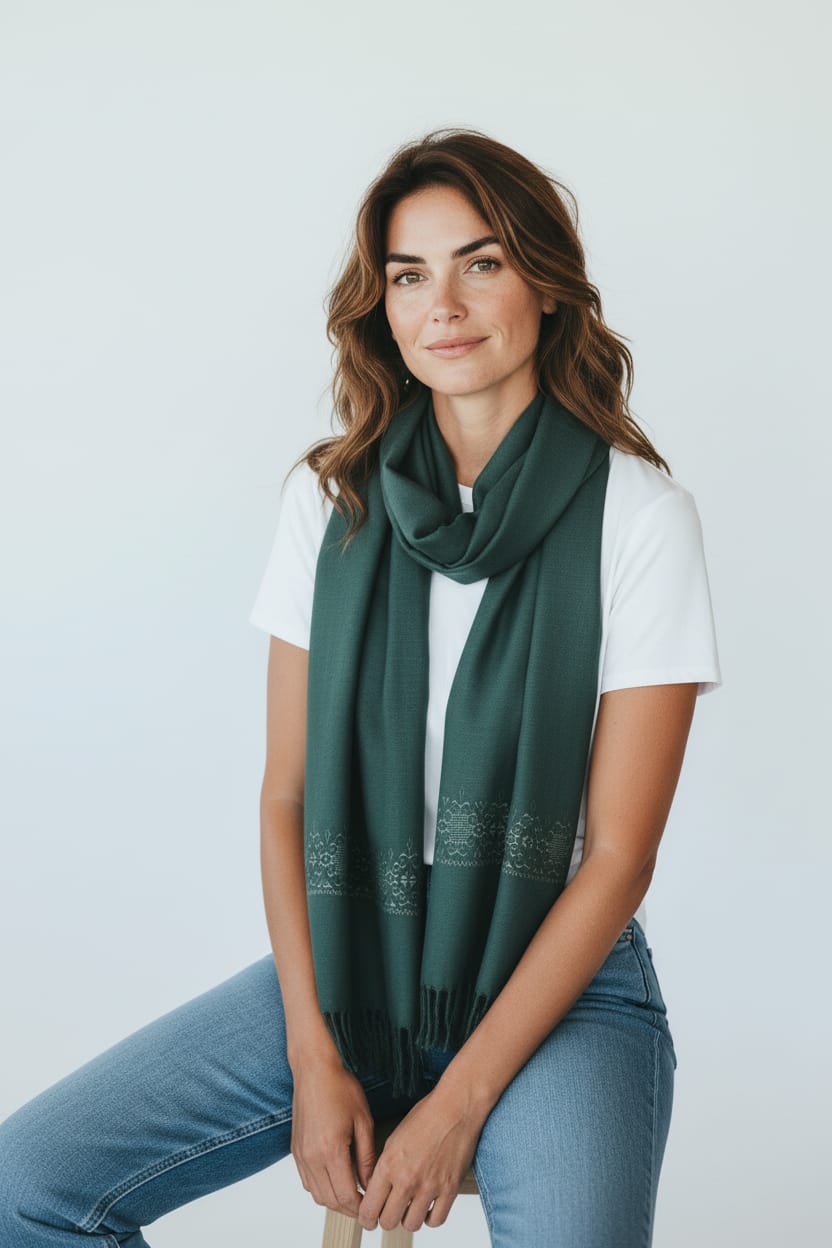Handcrafted Women’s Embroidered Scarf