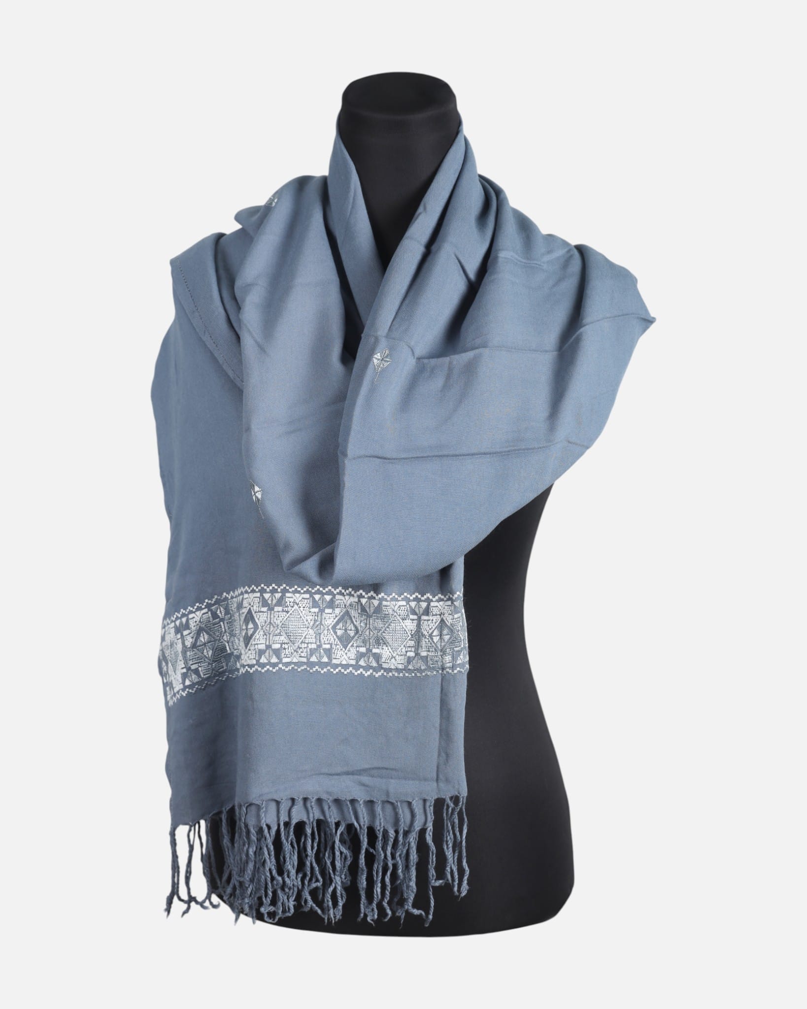 Handwoven Teal Cotton Scarf