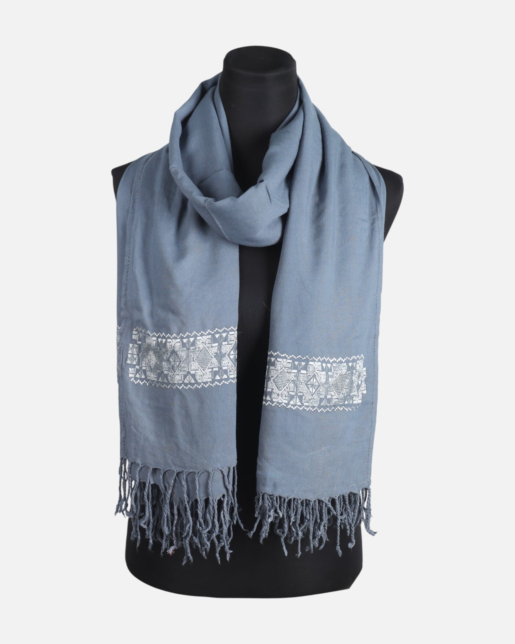 Handwoven Teal Cotton Scarf