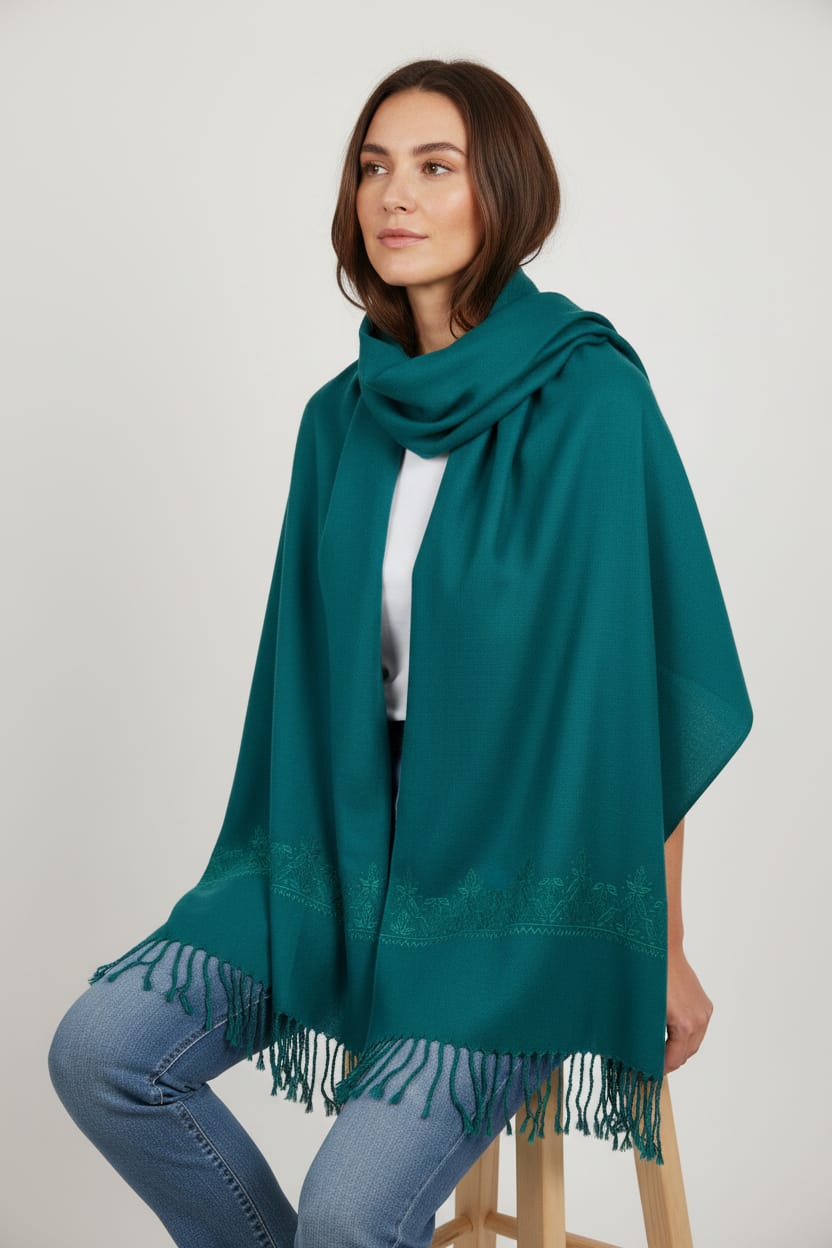 Women’s Handwoven Embroidered Oversize Scarf