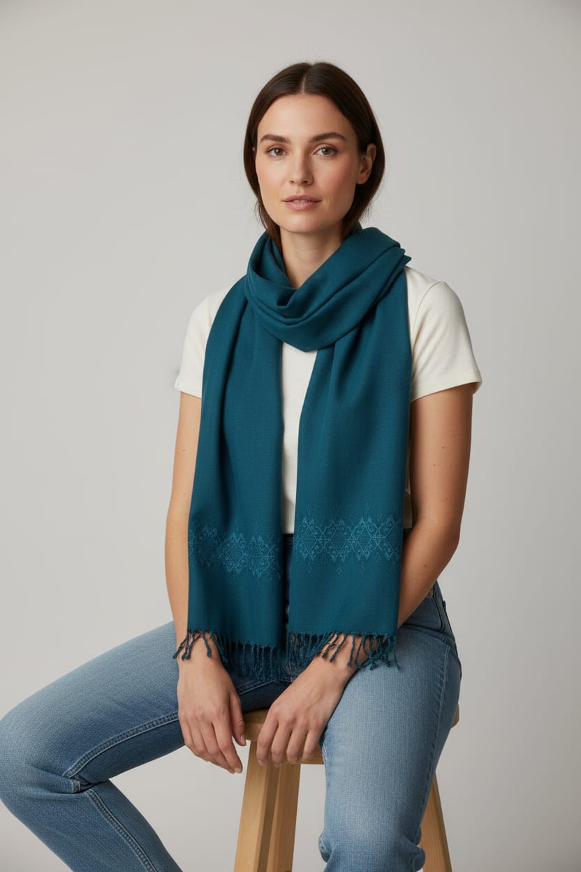 Embroidered Cotton Women’s Shawl