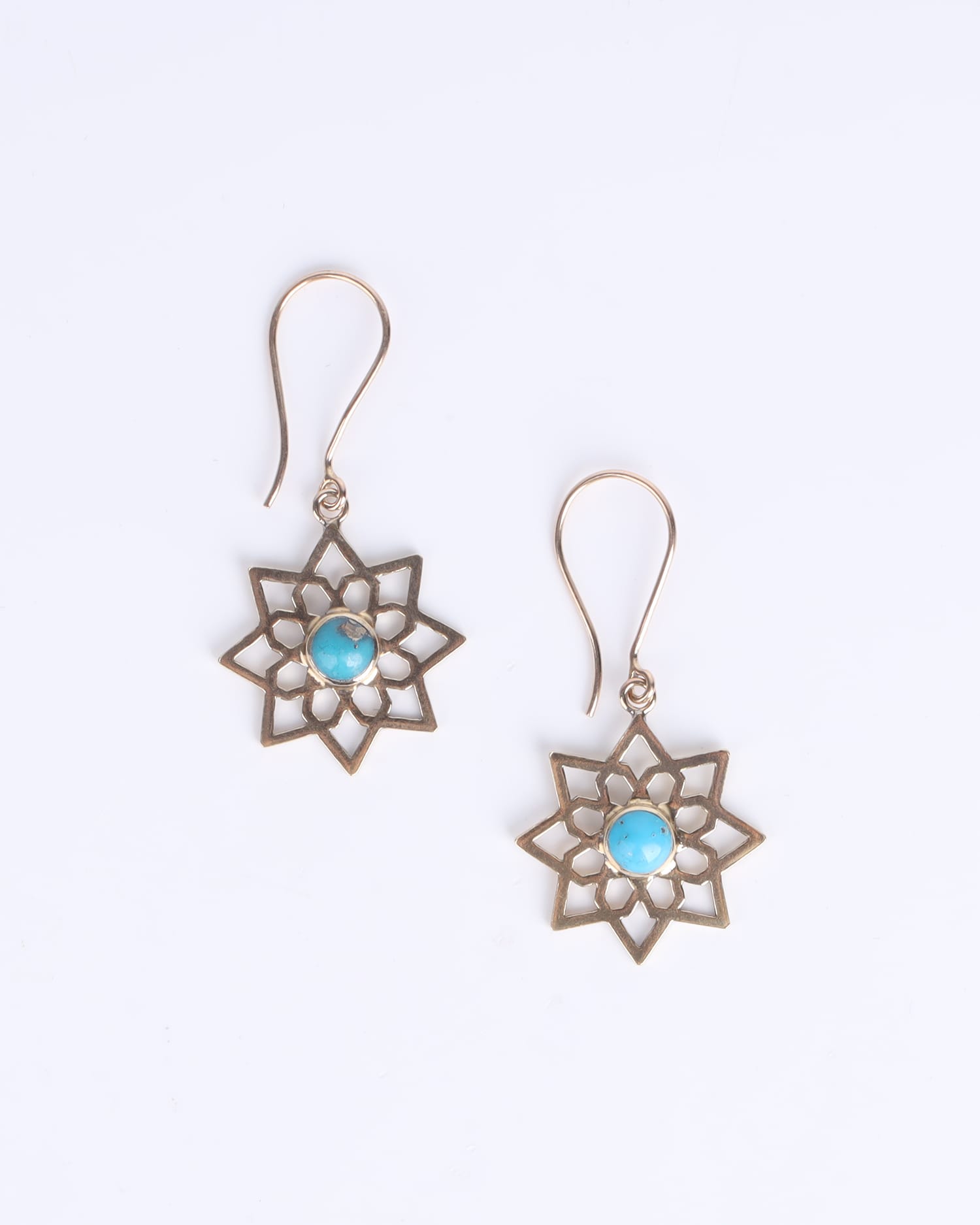 Turquoise Earrings Gold Plated