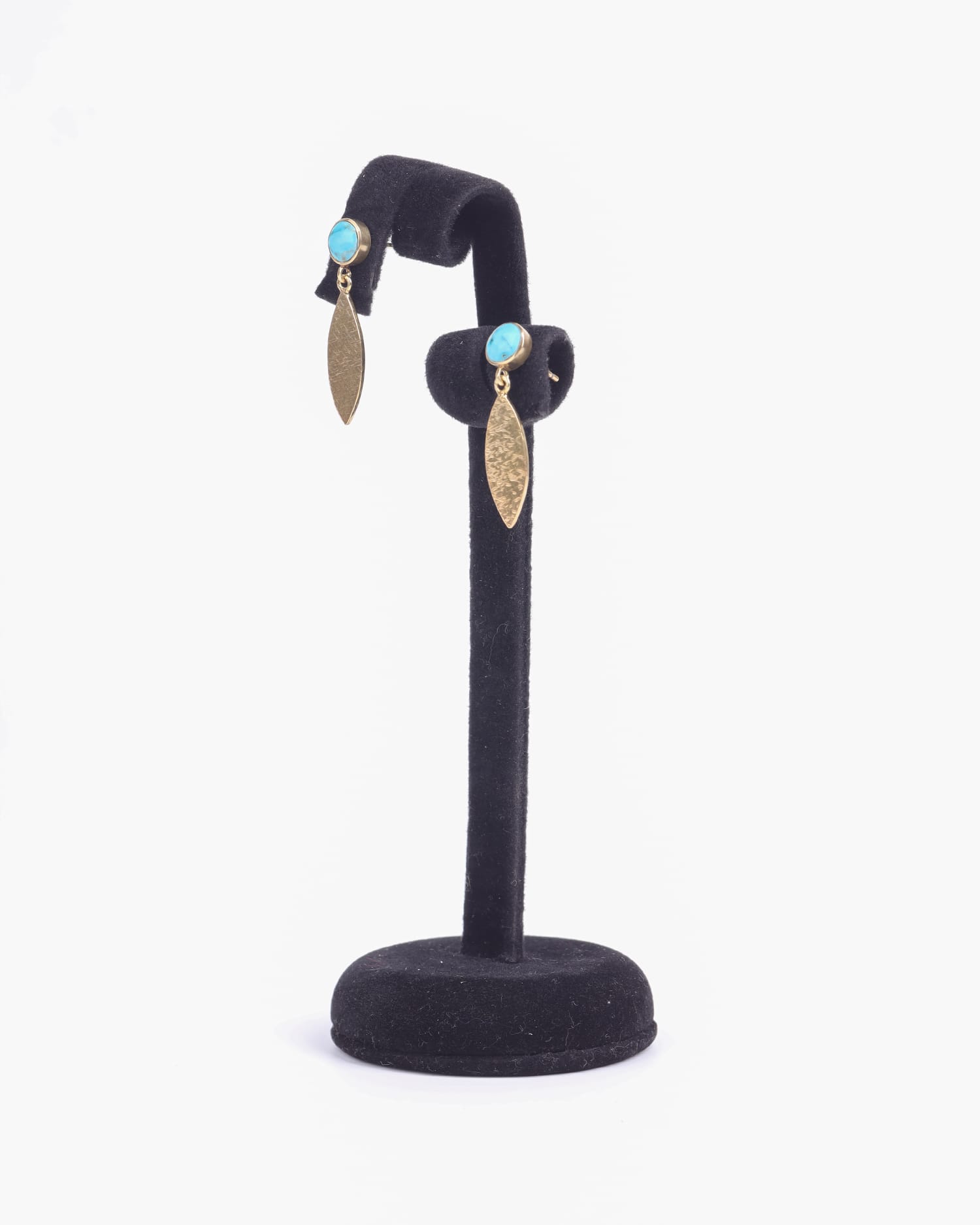 Turquoise Clip-On Earrings with Gold Plating