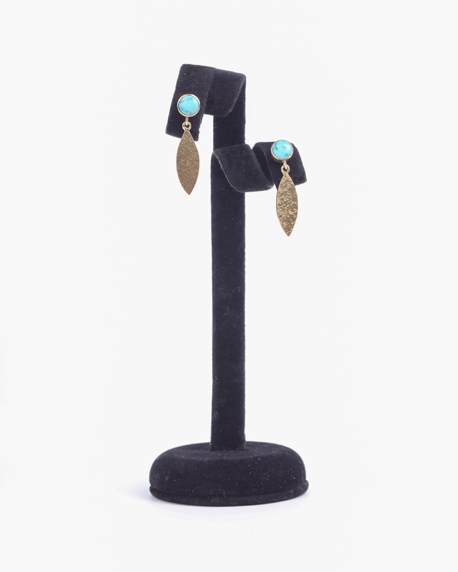 Turquoise Clip-On Earrings with Gold Plating