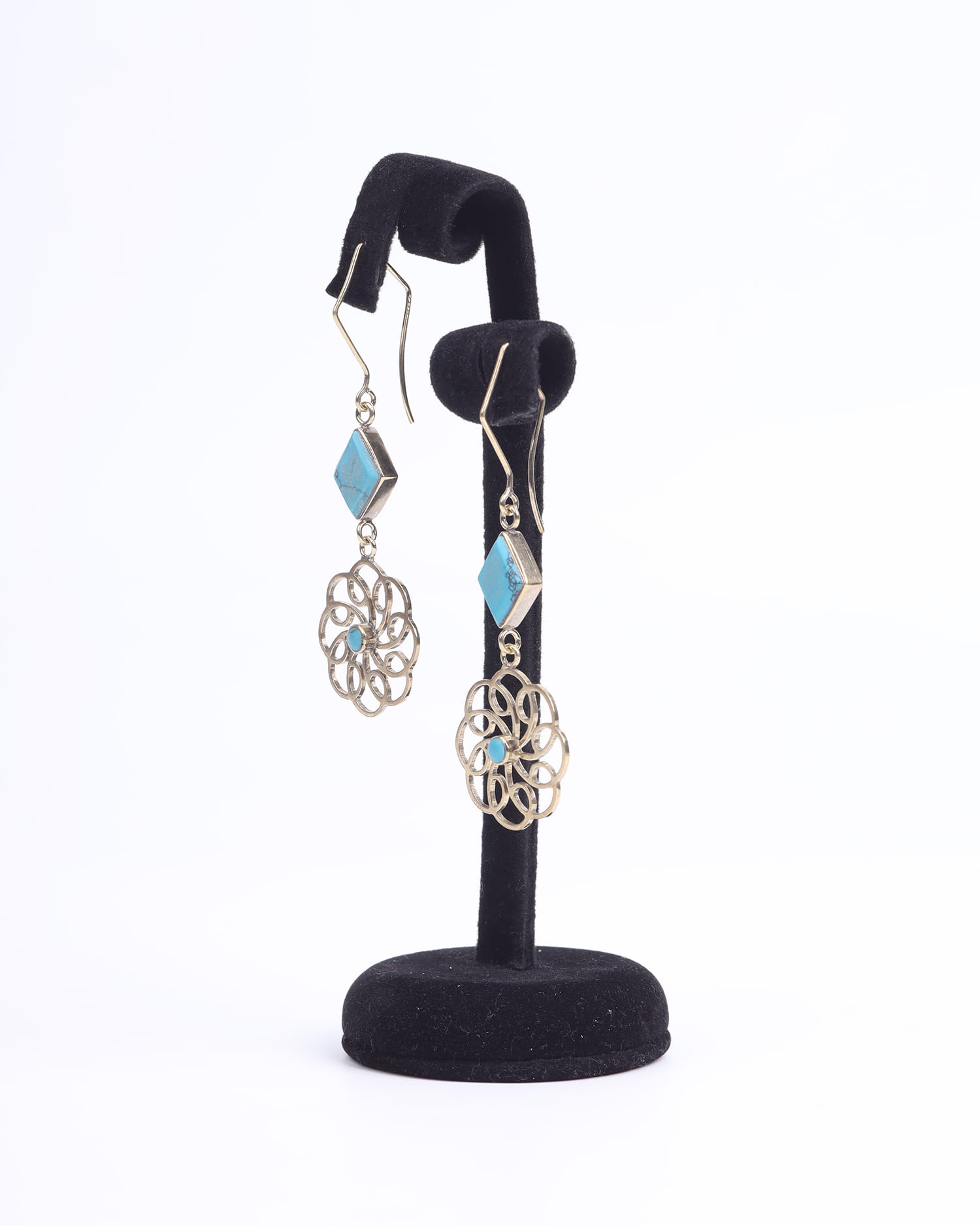 Filigree Earrings with Turquoise Handmade