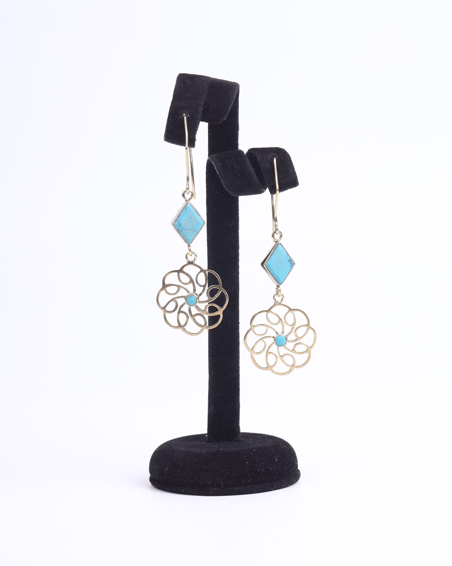 Filigree Earrings with Turquoise Handmade