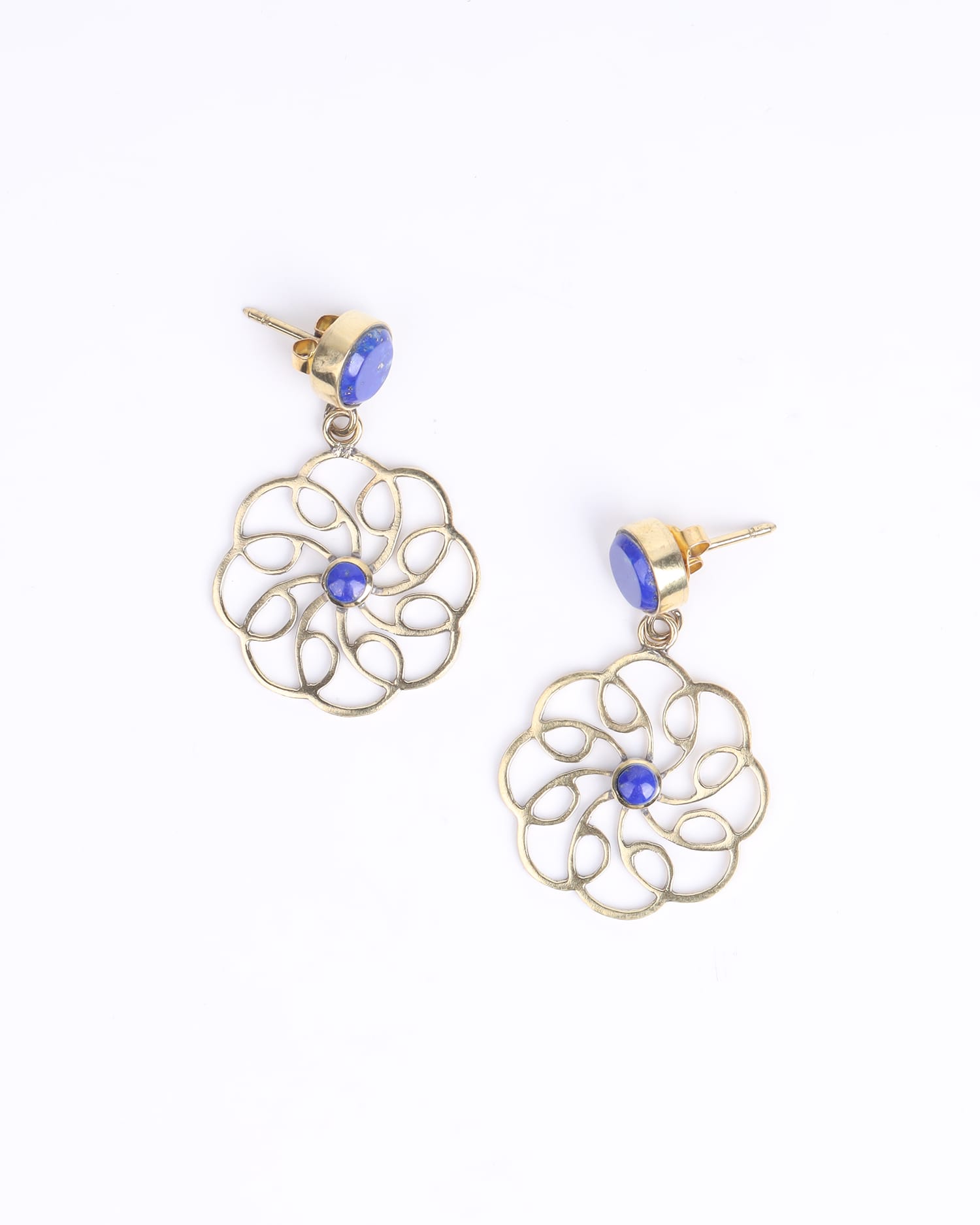 Lapis Lazuli Clip-On Earrings – Handmade