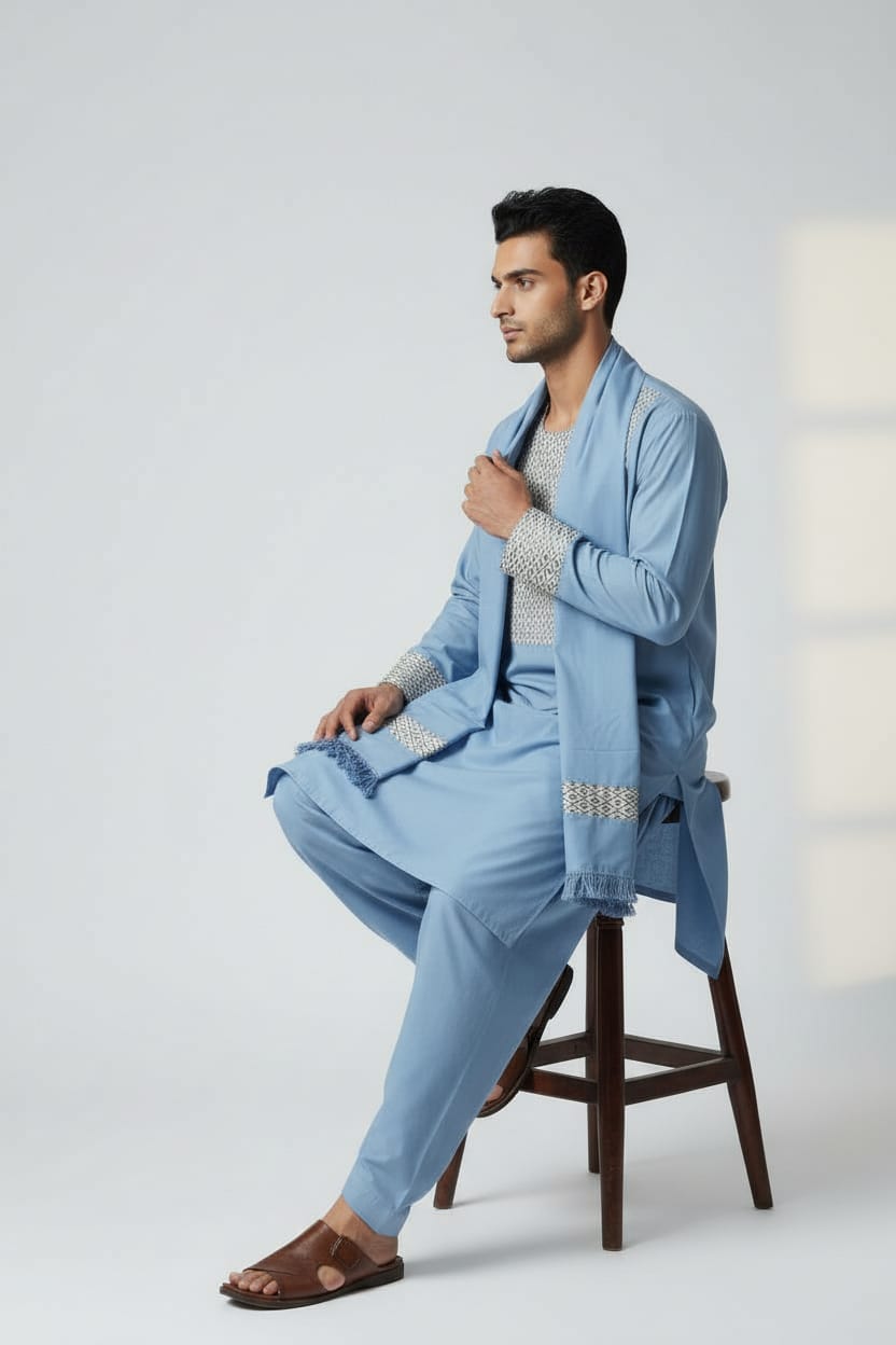 Men’s Afghan Khanjar Outfit with Shawl