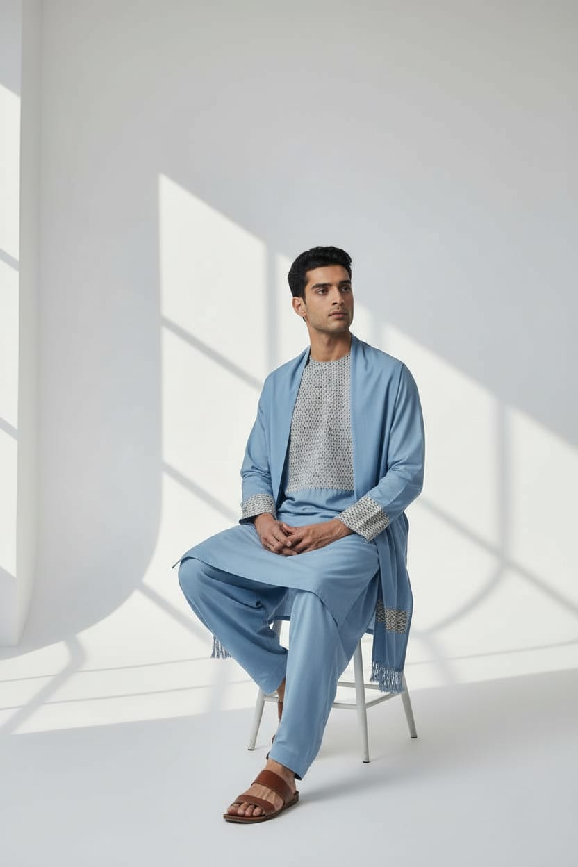 Men’s Afghan Khanjar Outfit with Shawl