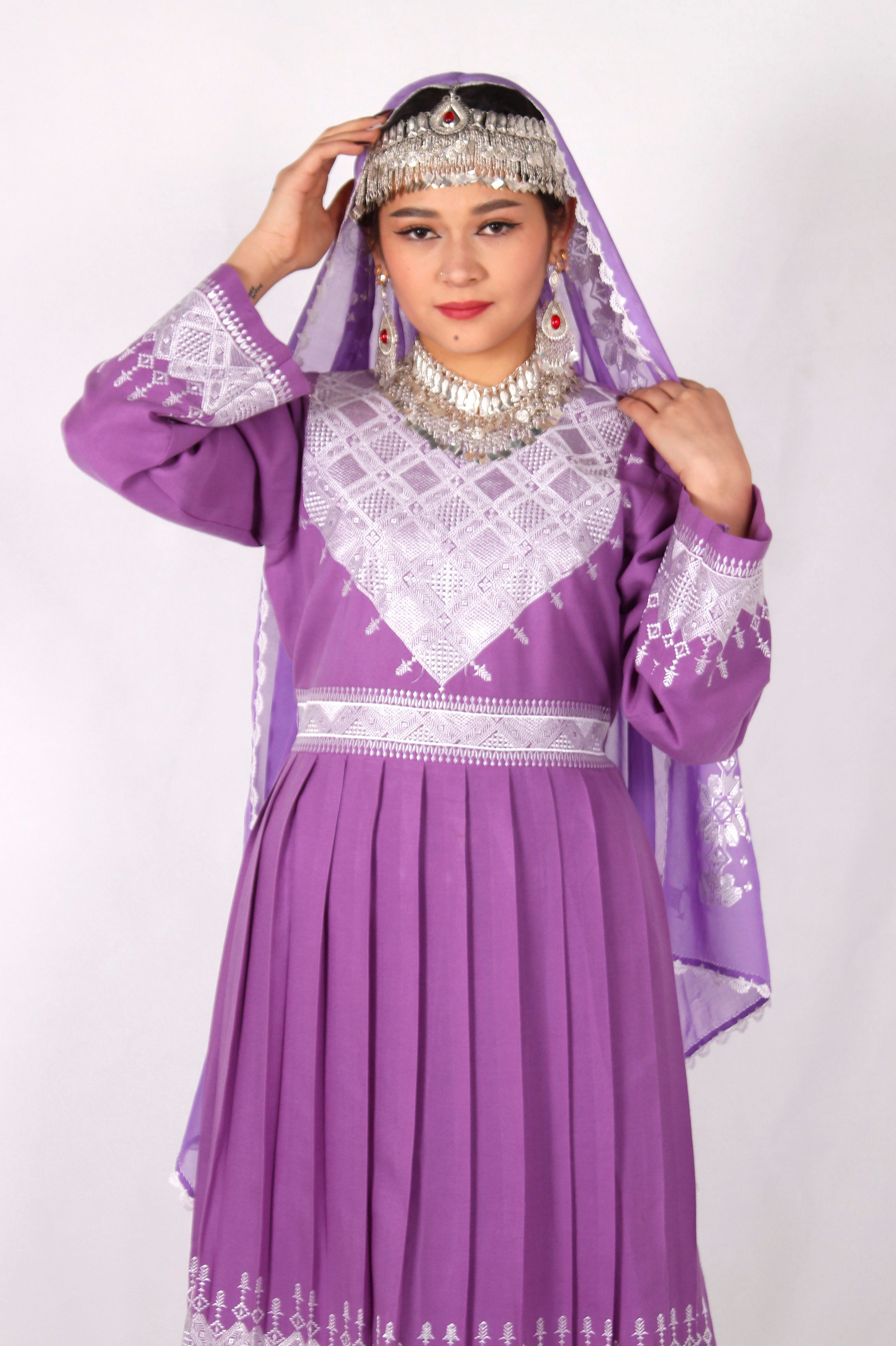 Cotton Hazaragi Dress with Shawl Full Set