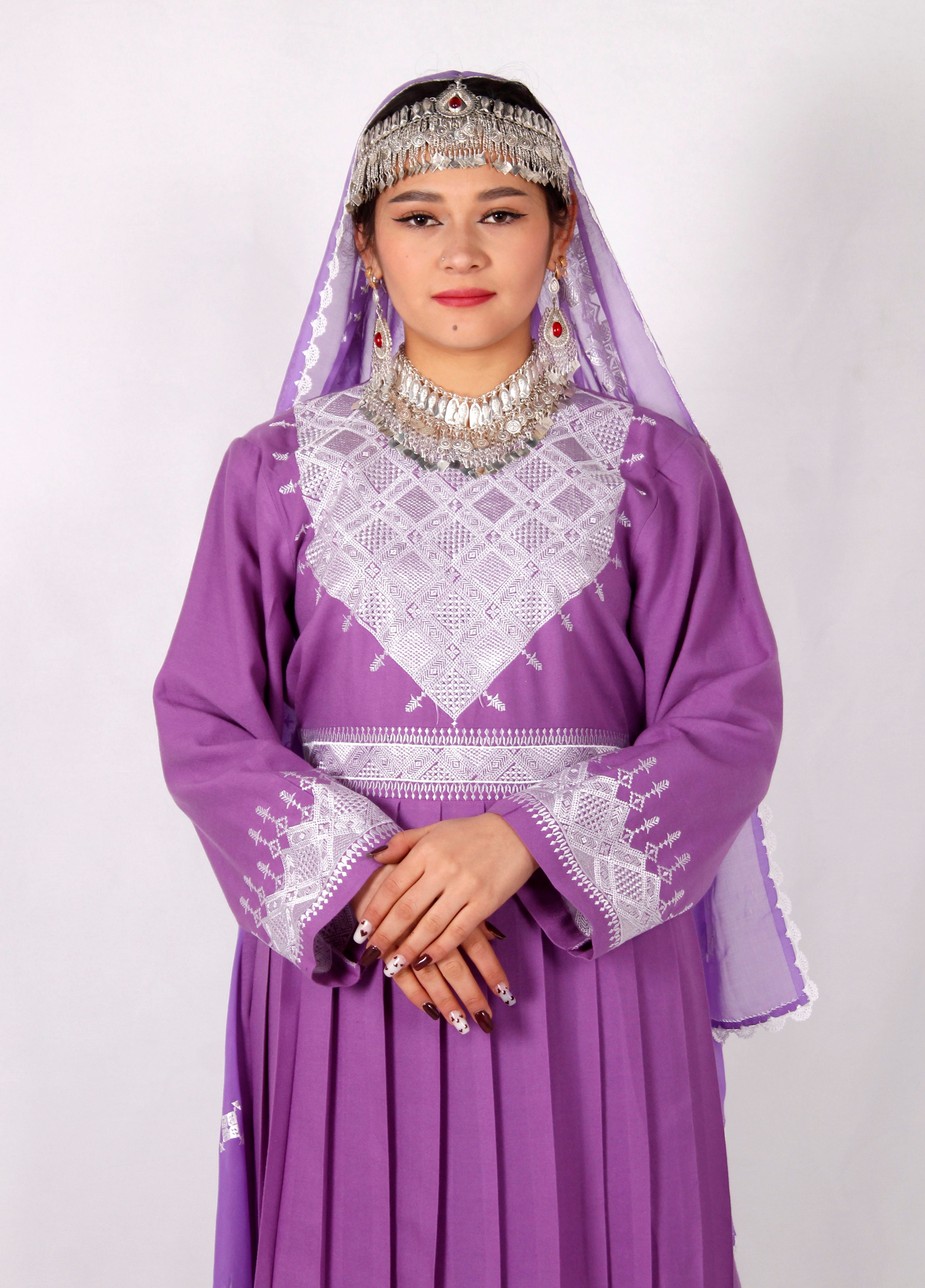 Cotton Hazaragi Dress with Shawl Full Set