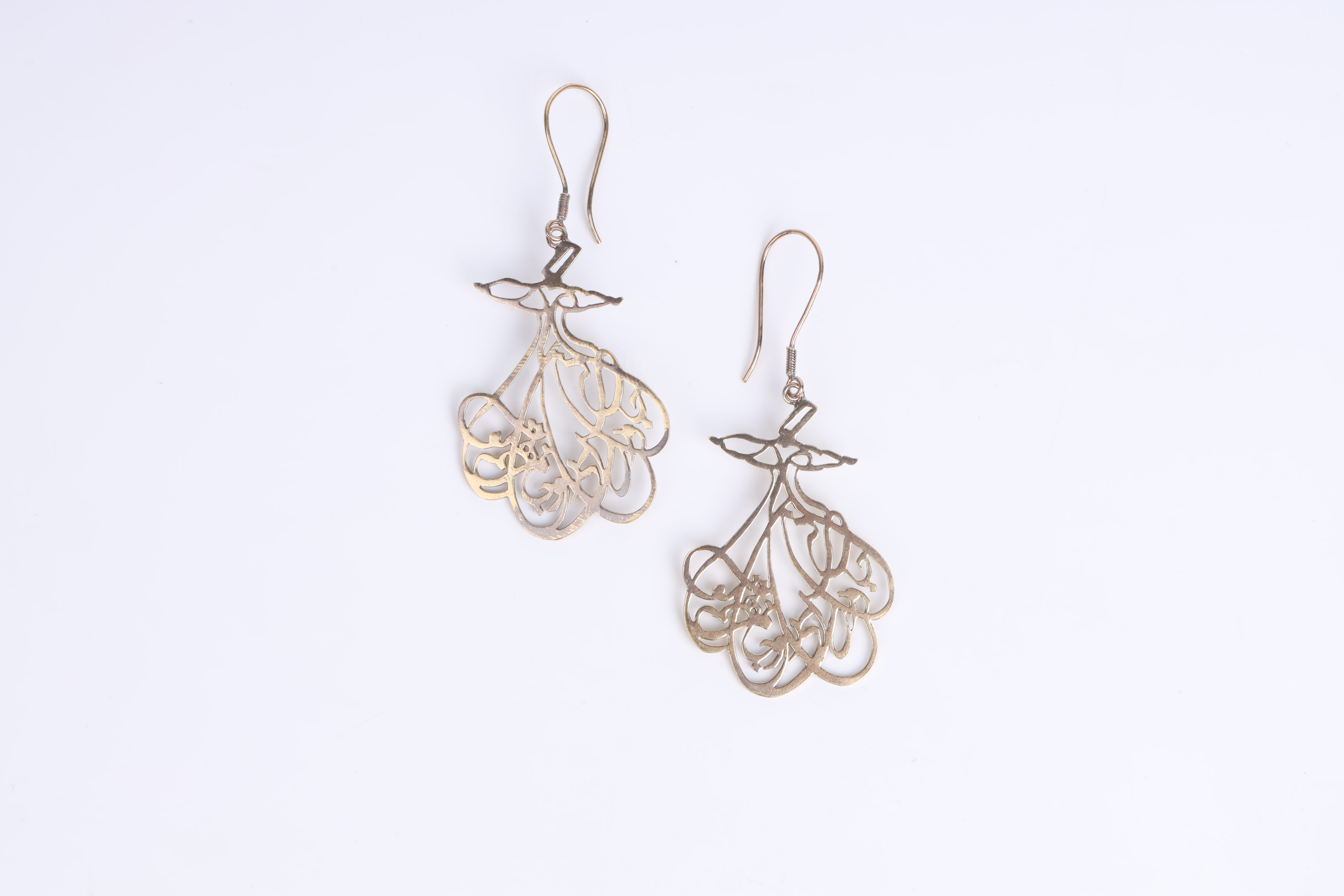 Handmade Brass Earrings with Gold Plating