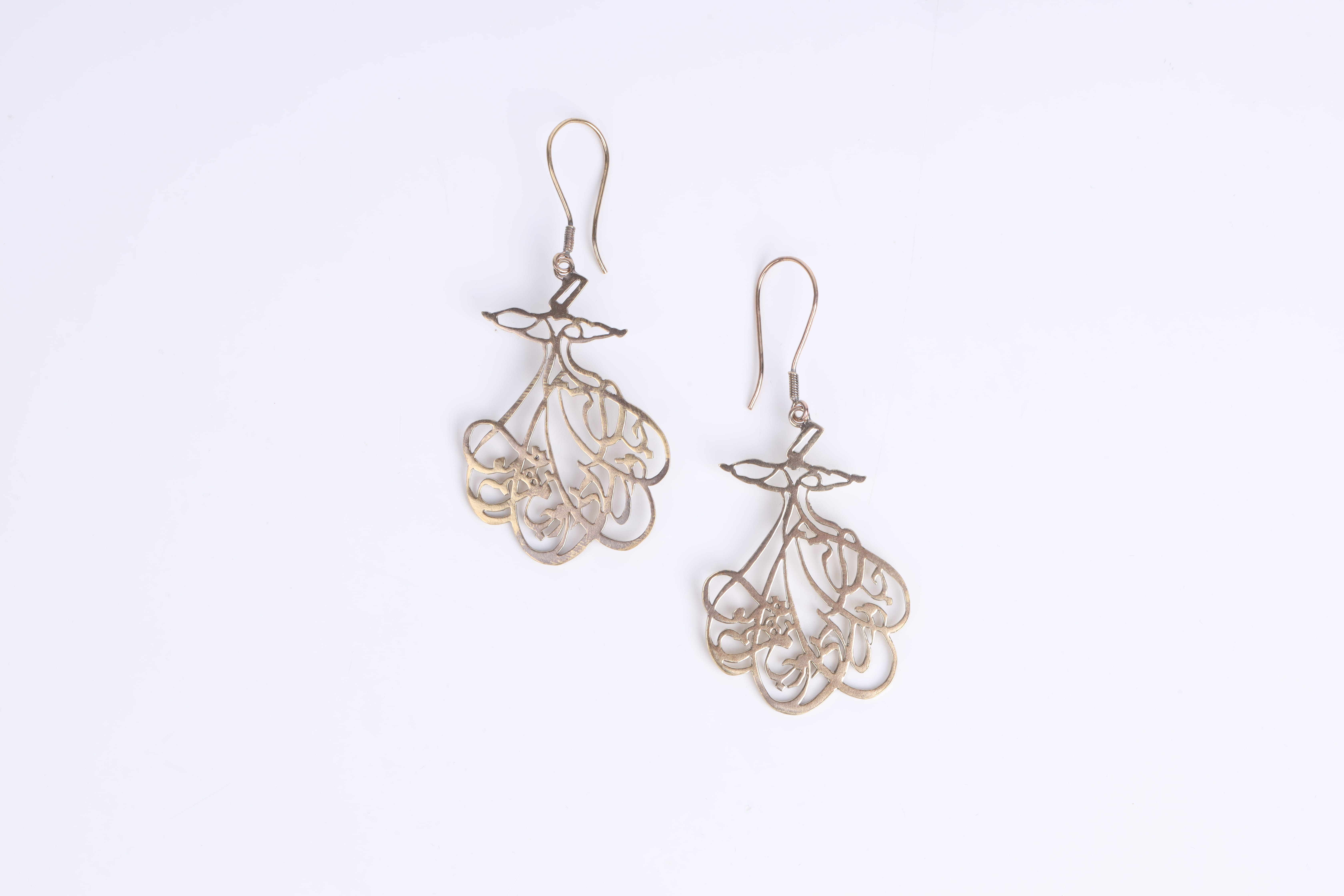 Handmade Brass Earrings with Gold Plating