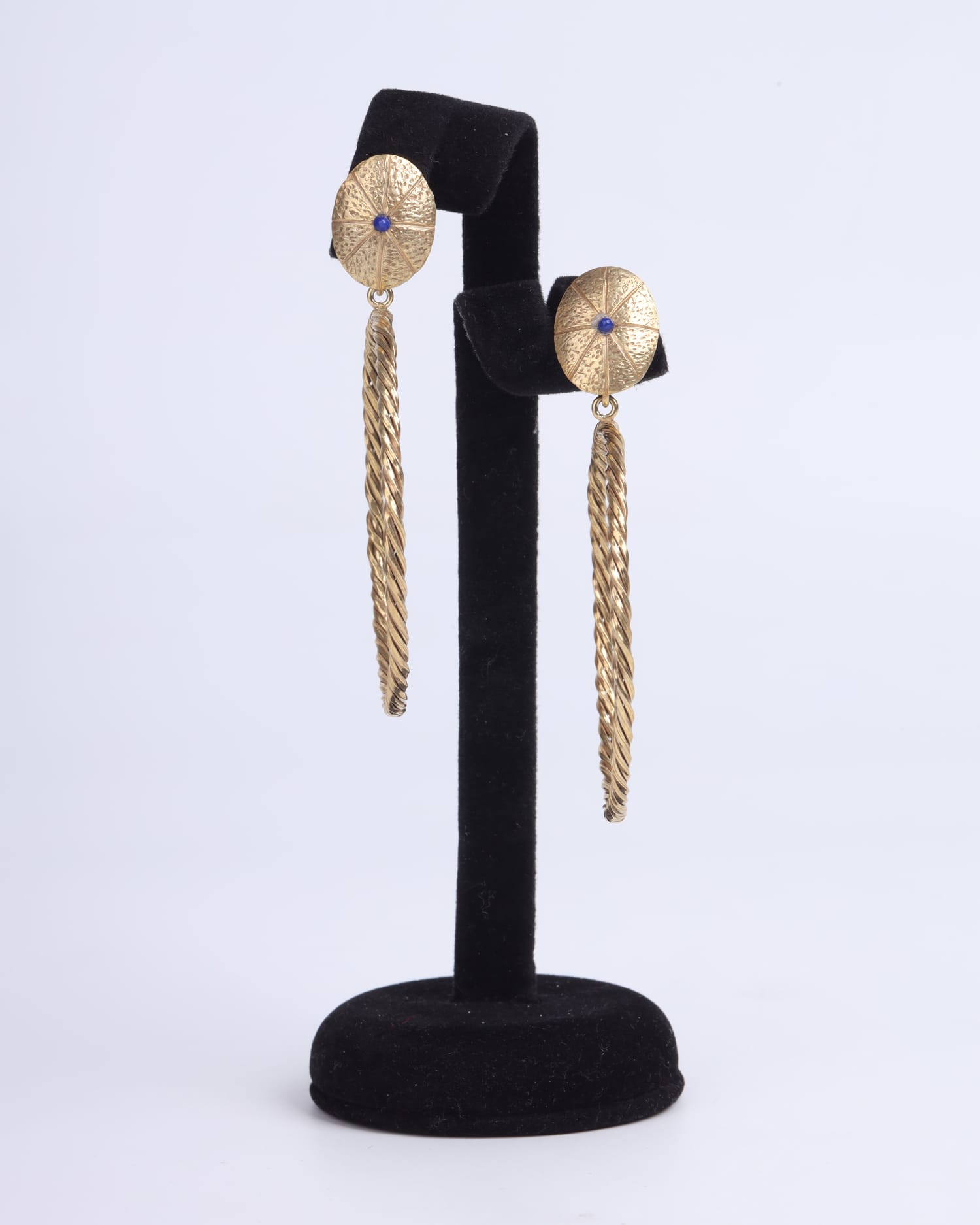Gold Plated Lapis Lazuli Earrings