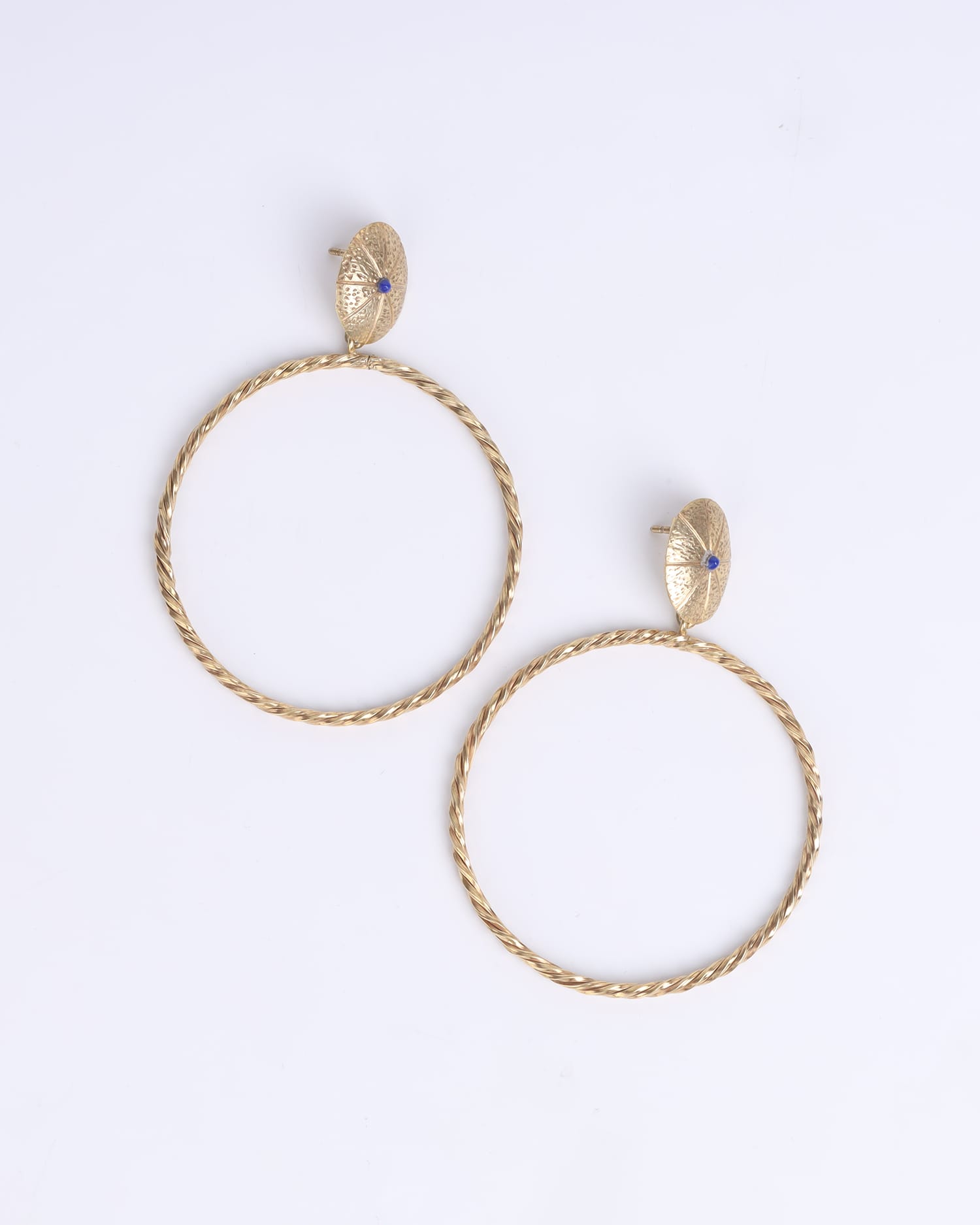 Gold Plated Lapis Lazuli Earrings