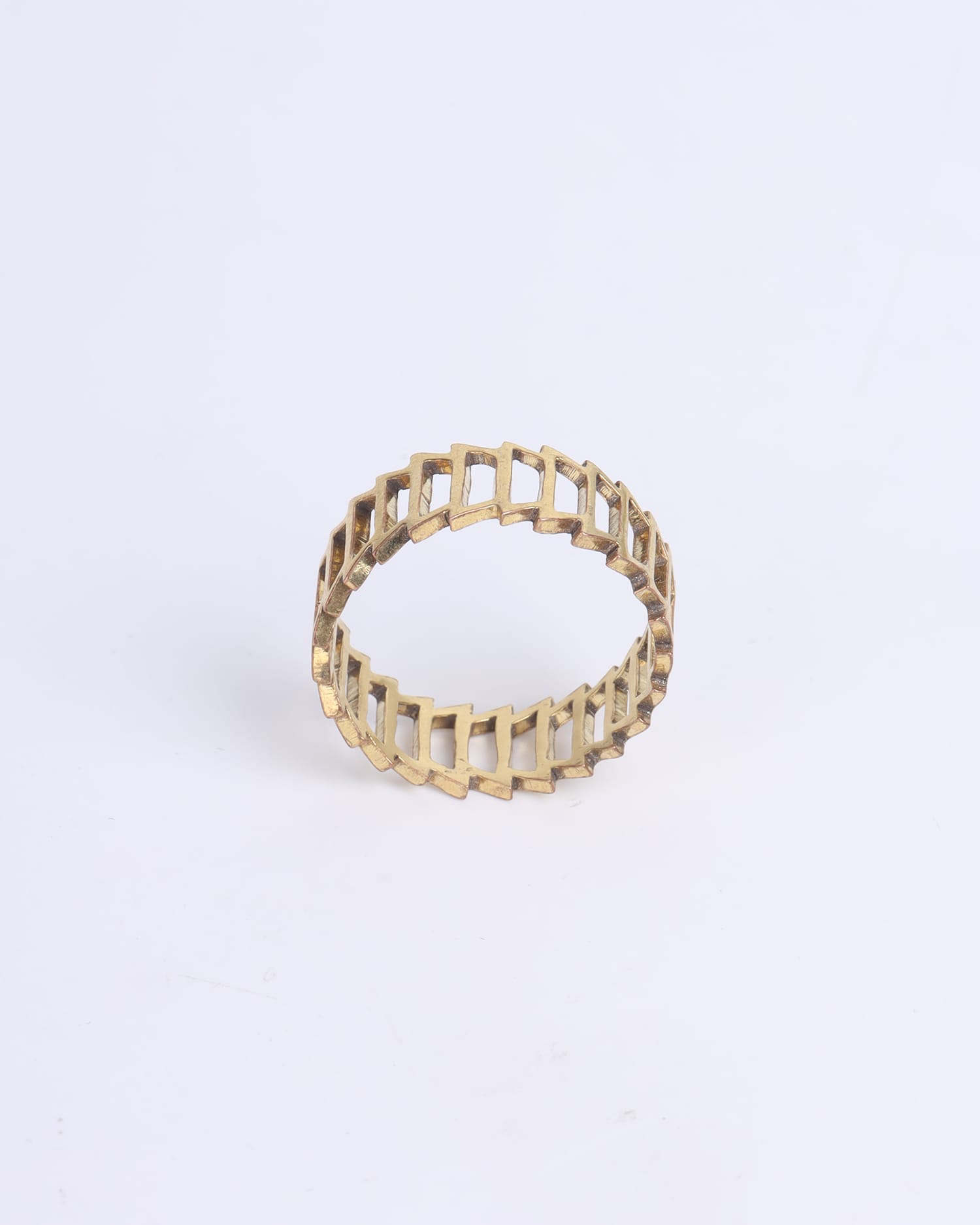 Geometric Brass Earrings with Gold Plating