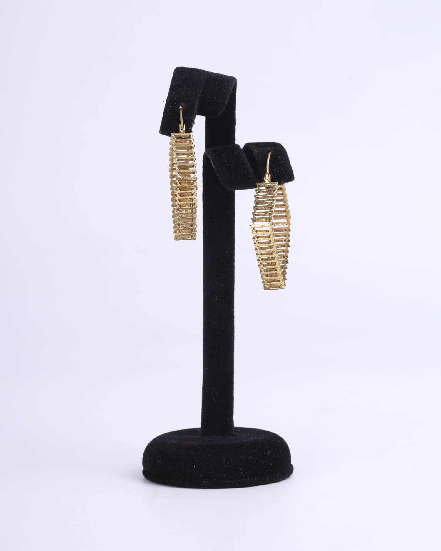 Geometric Brass Earrings with Gold Plating