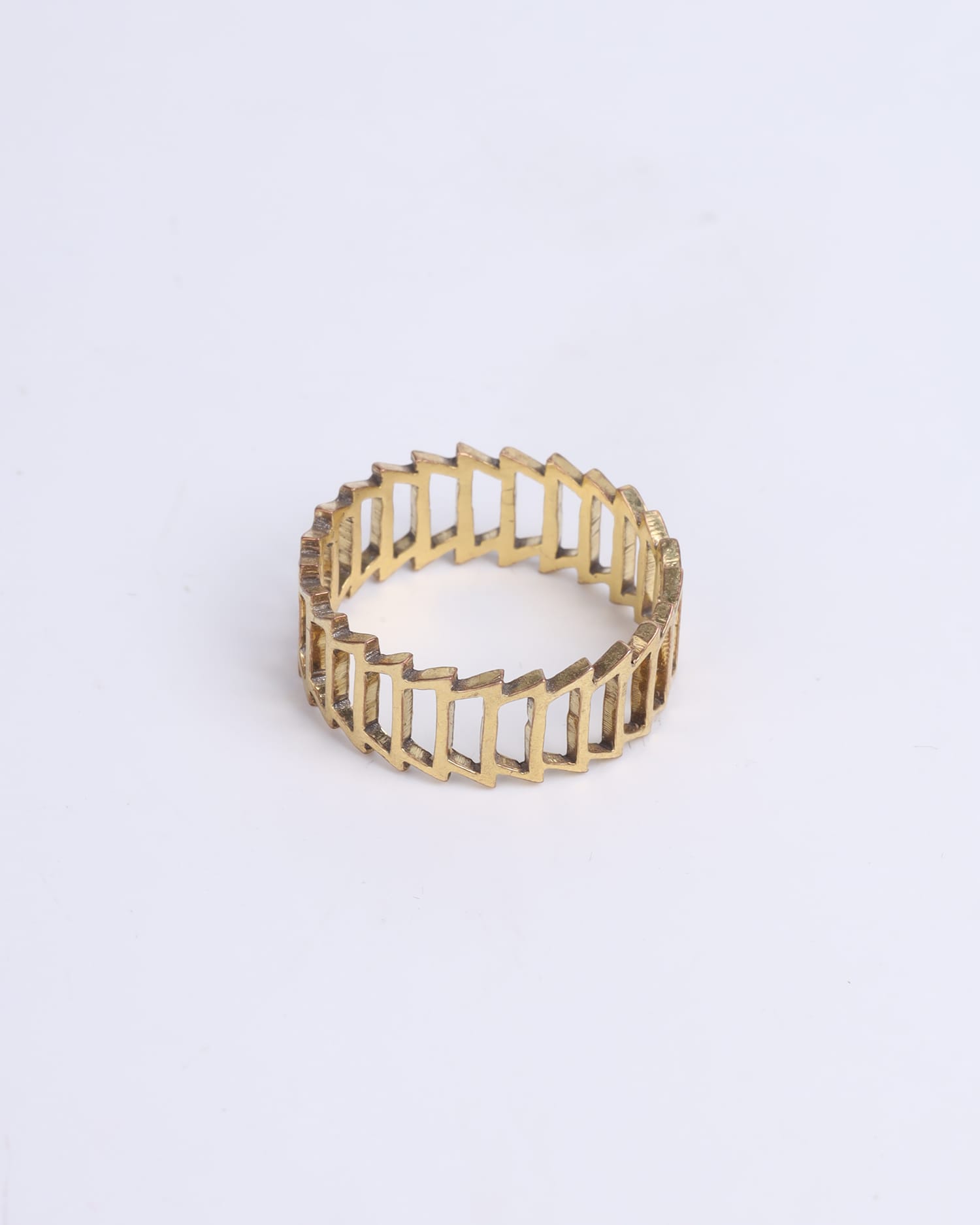 Geometric Brass Earrings with Gold Plating