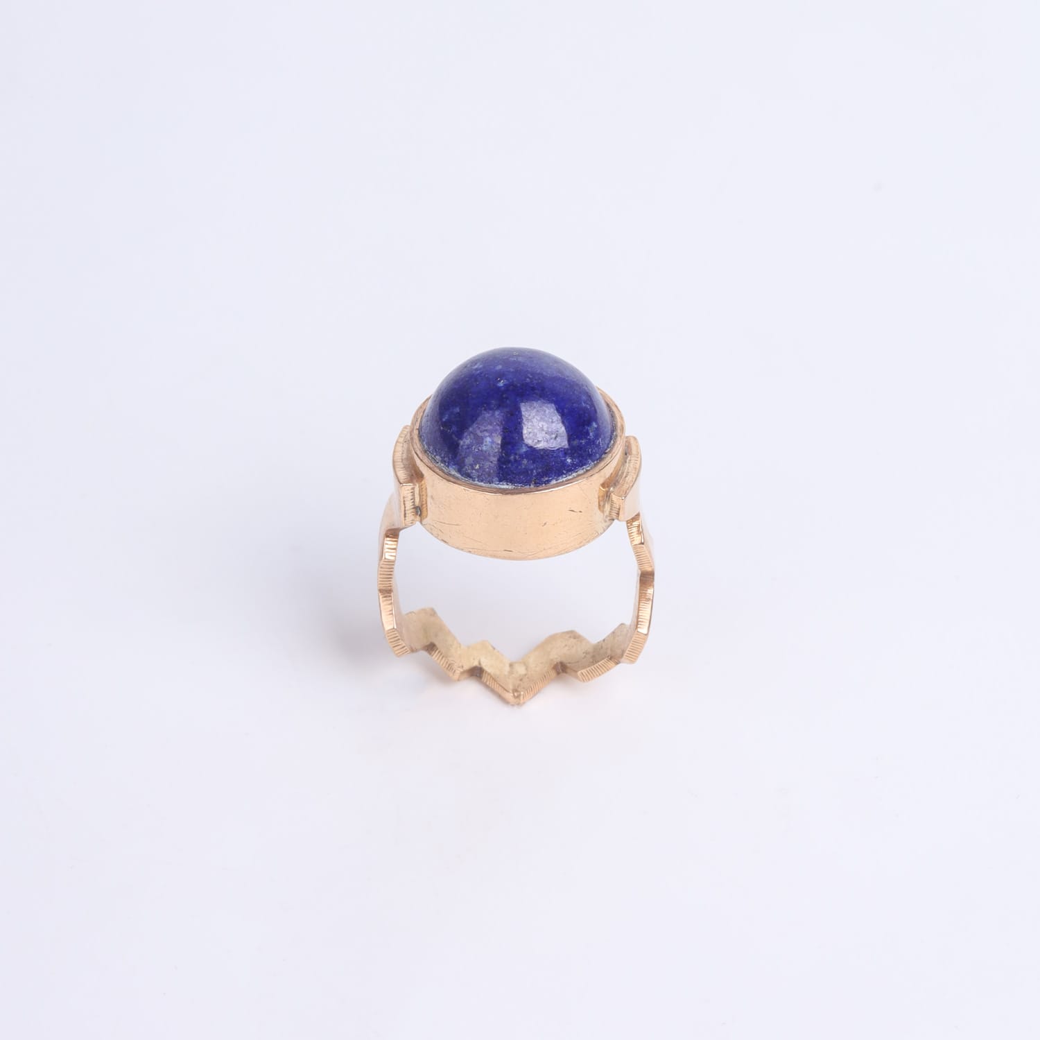 Lapis Lazuli Ring with Brass & Gold Plating