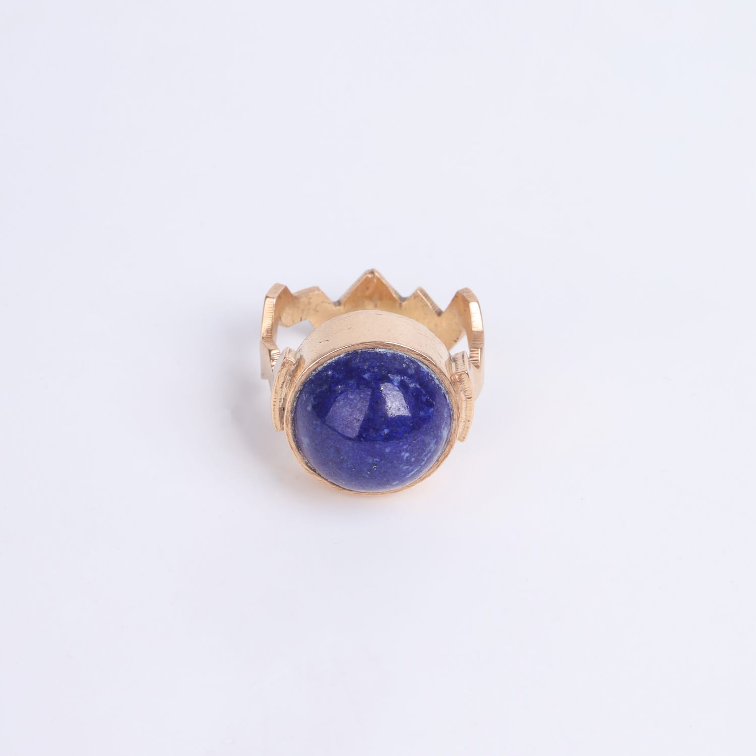 Lapis Lazuli Ring with Brass & Gold Plating