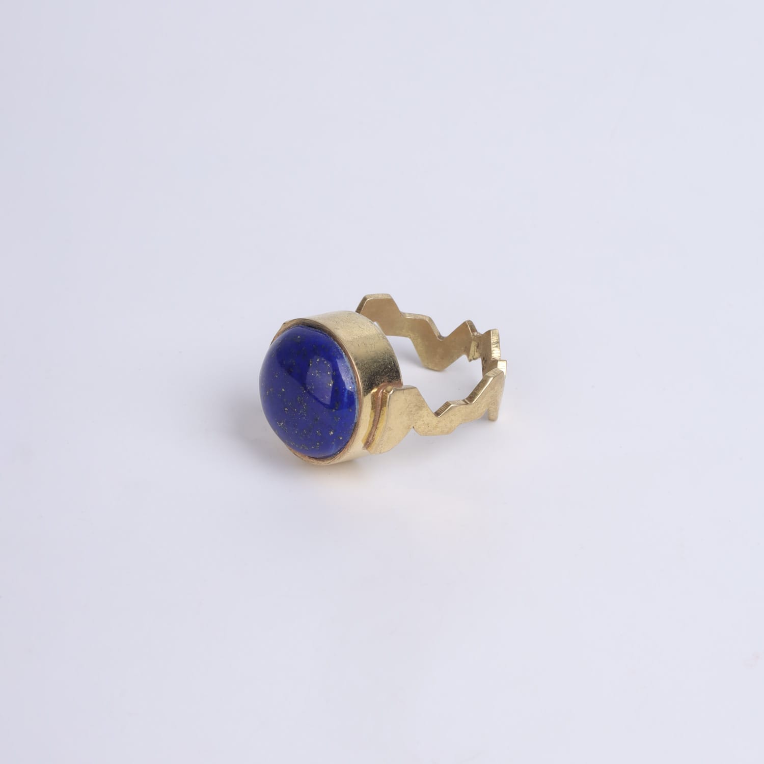 Lapis Lazuli Gold Plated Brass Ring