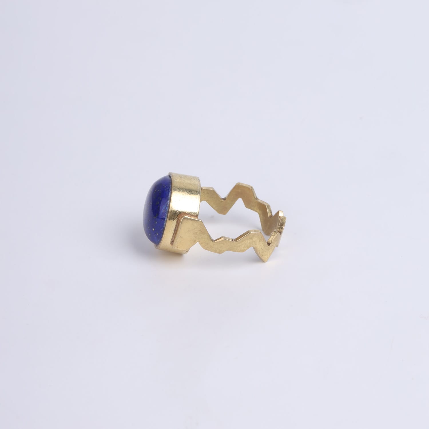 Lapis Lazuli Gold Plated Brass Ring