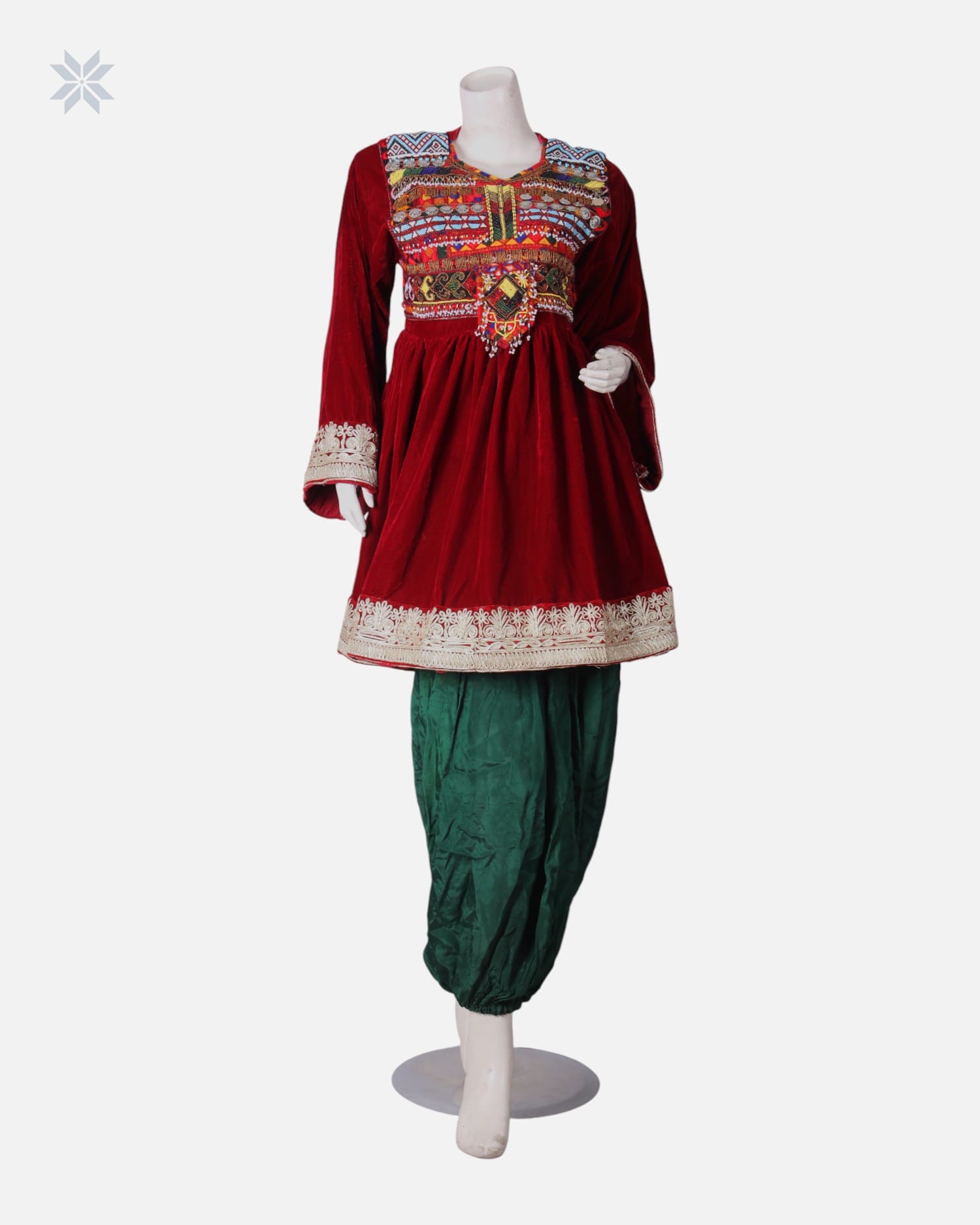 Afghan Henna Night Dress With Shawl