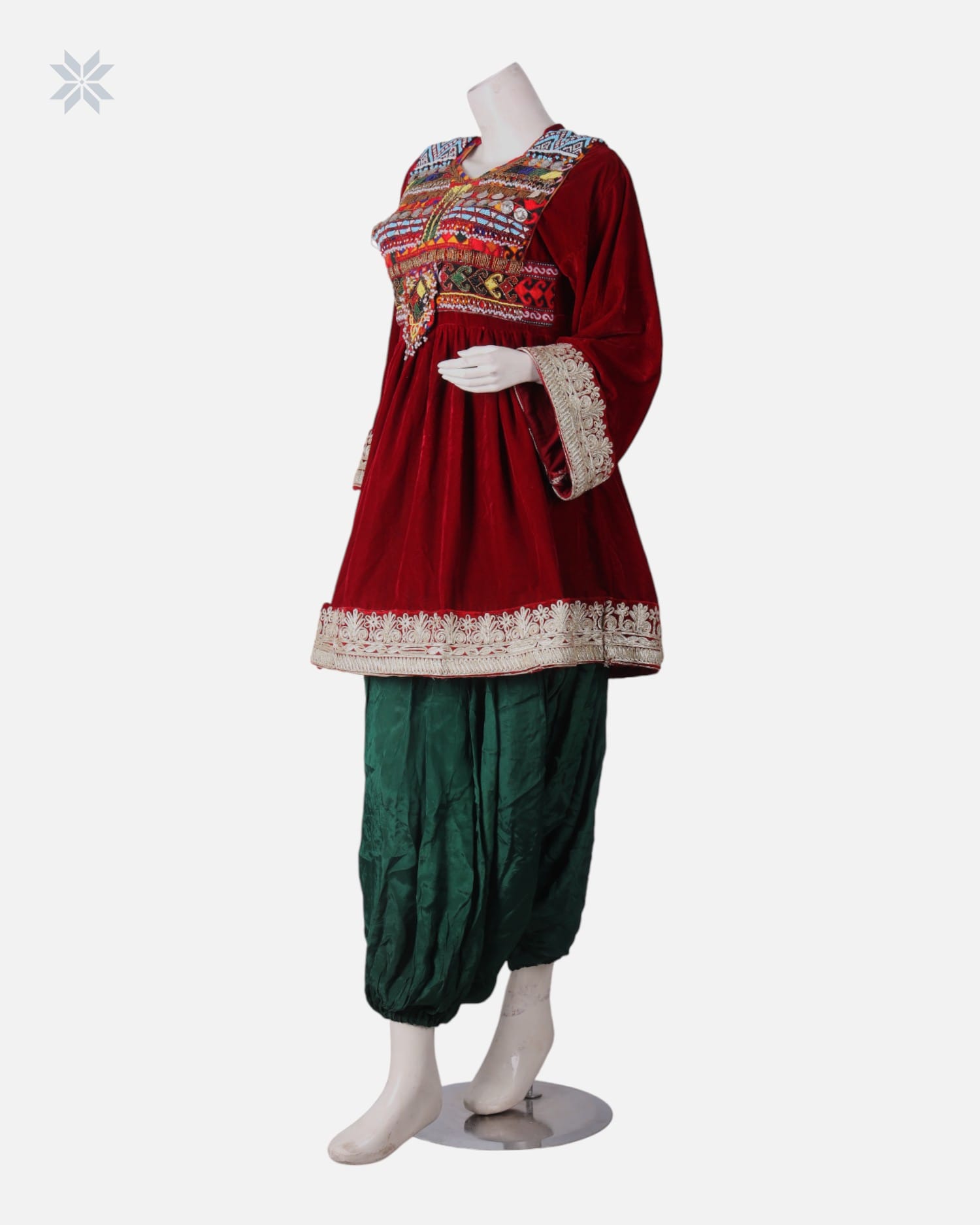 Afghan Henna Night Dress With Shawl