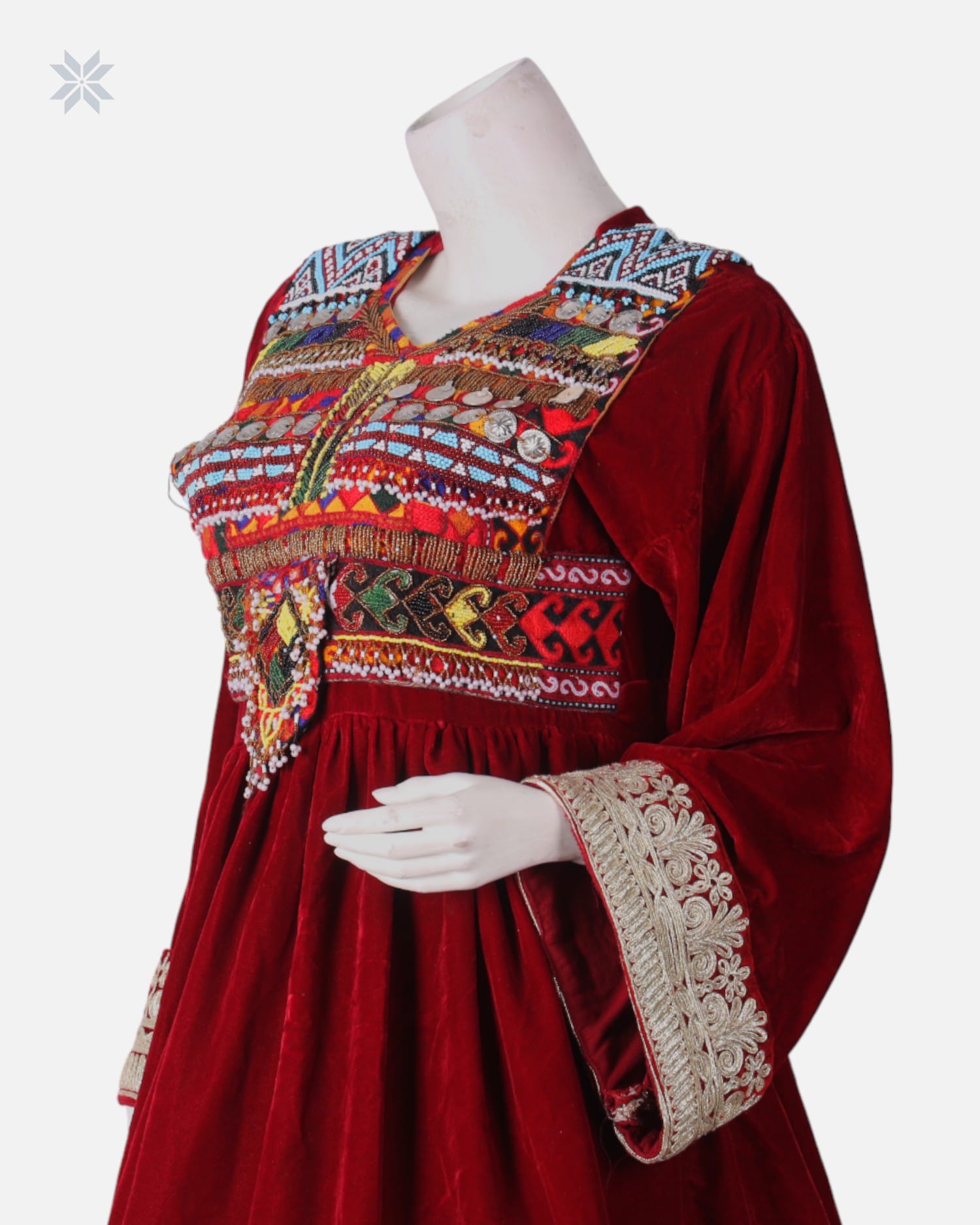 Afghan Henna Night Dress With Shawl