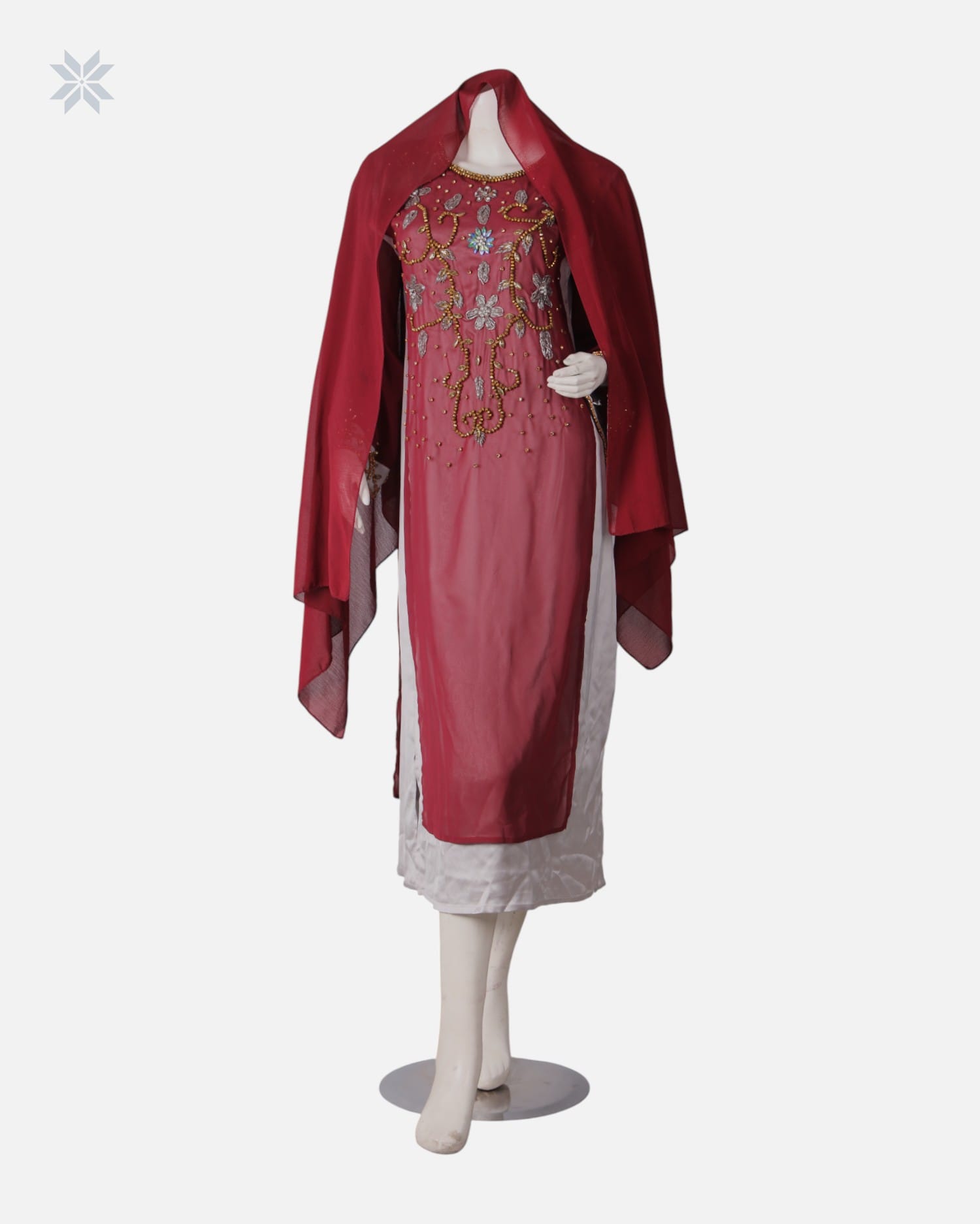 Elegant Afghan Arabic Two Piece Dress
