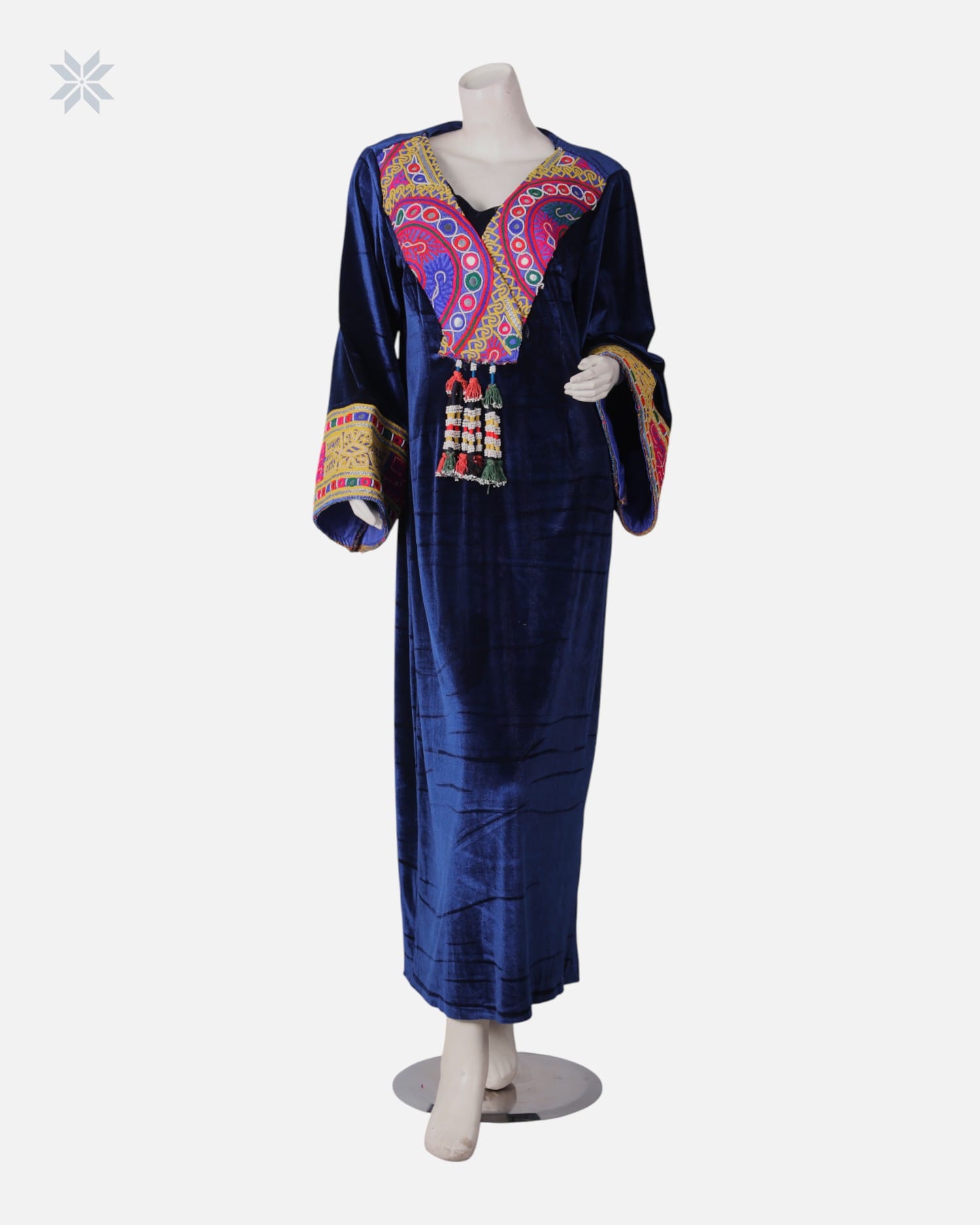 Afghan Silk Velvet Long Dress